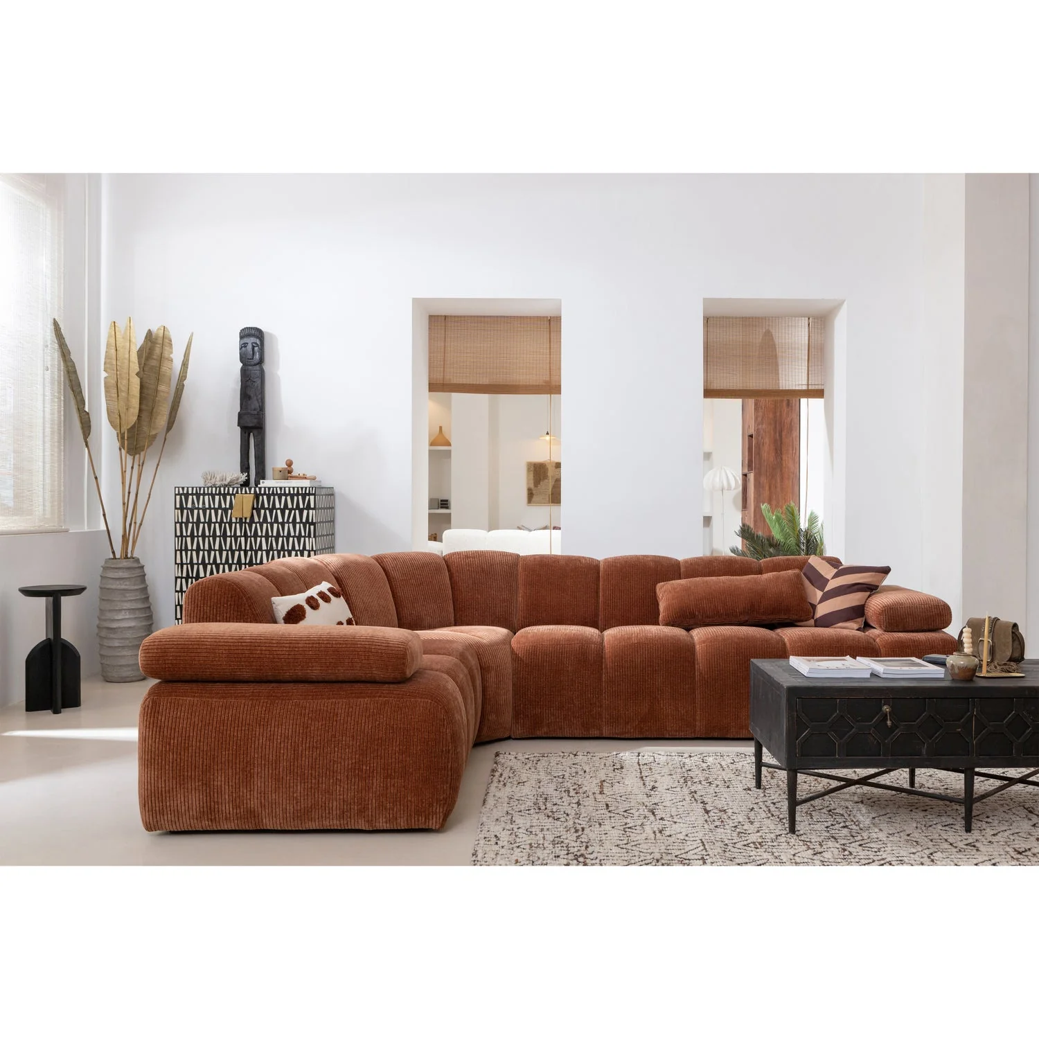 Sofa modułowa MOJO - element lewostronny rdzawy brązowy baranek - Image 2