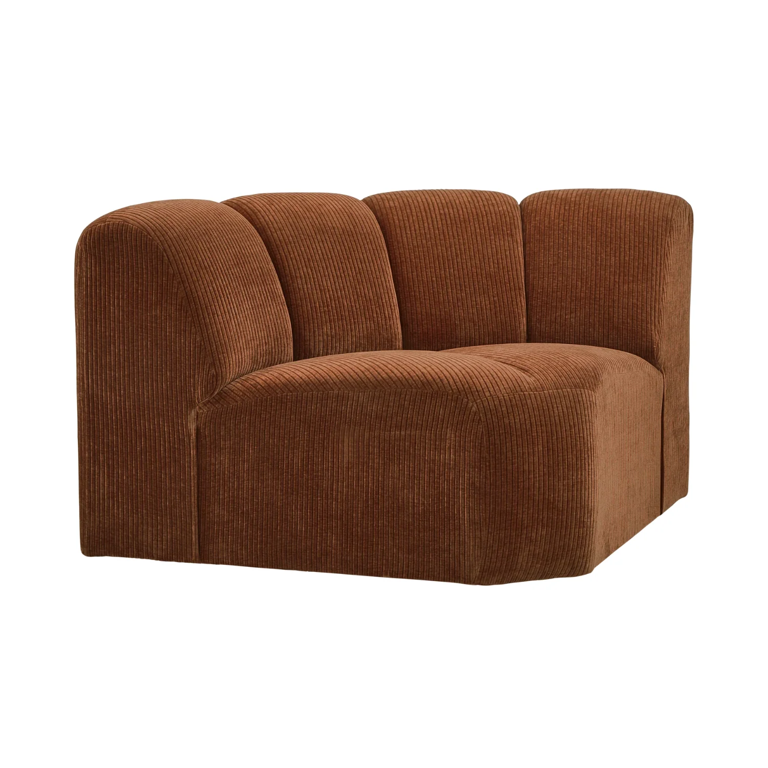 Sofa modułowa MOJO - element narożny rdzawy brązowy sztruks