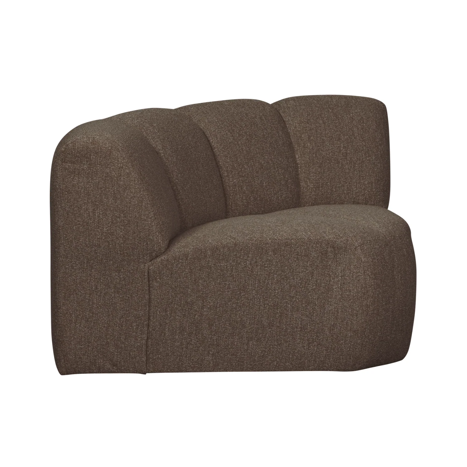 Sofa modułowa MOJO - element narożny ciemnobrązowy bouclé