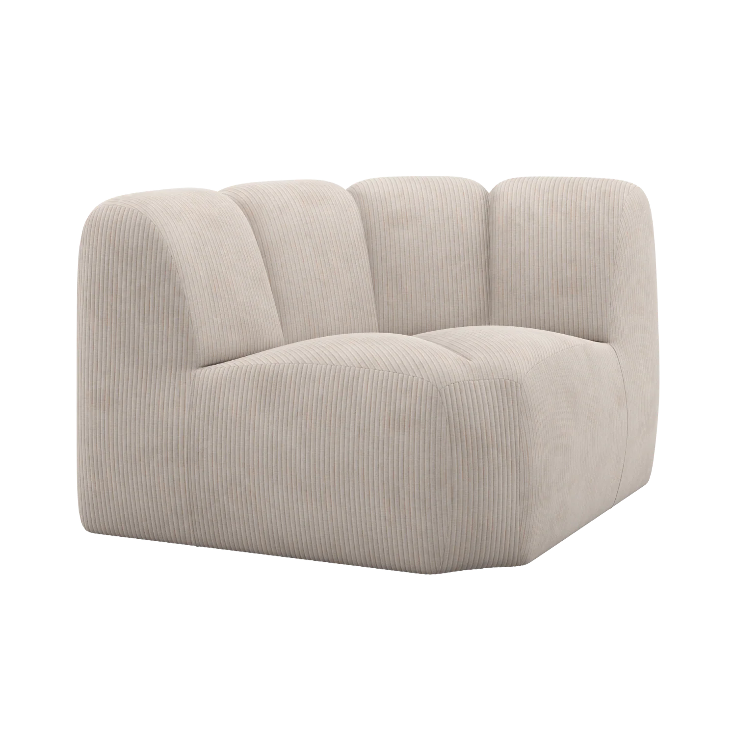 Sofa modułowa MOJO - element narożny ecru sztruks