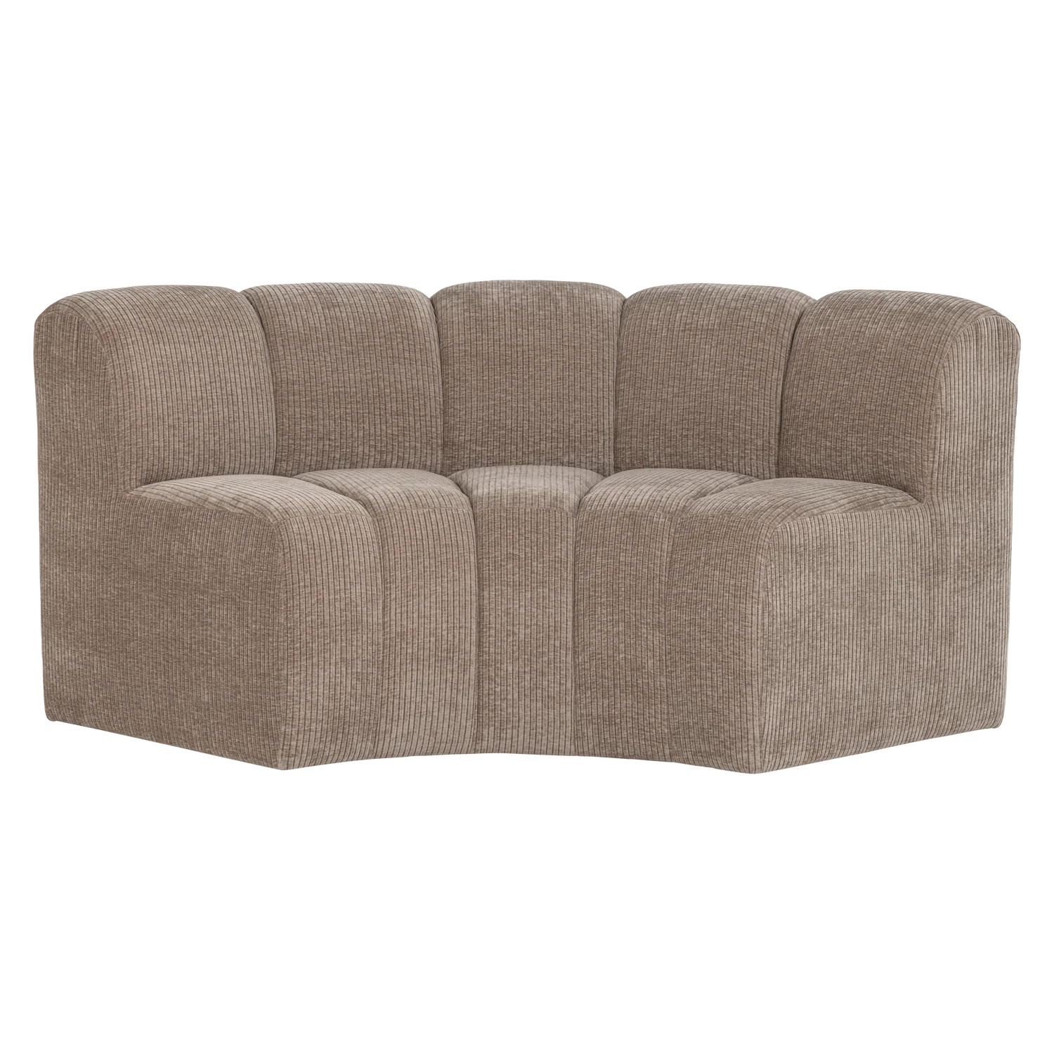 Sofa modułowa MOJO BENCH - element narożny półokrągły beżowy sztruks - Image 3