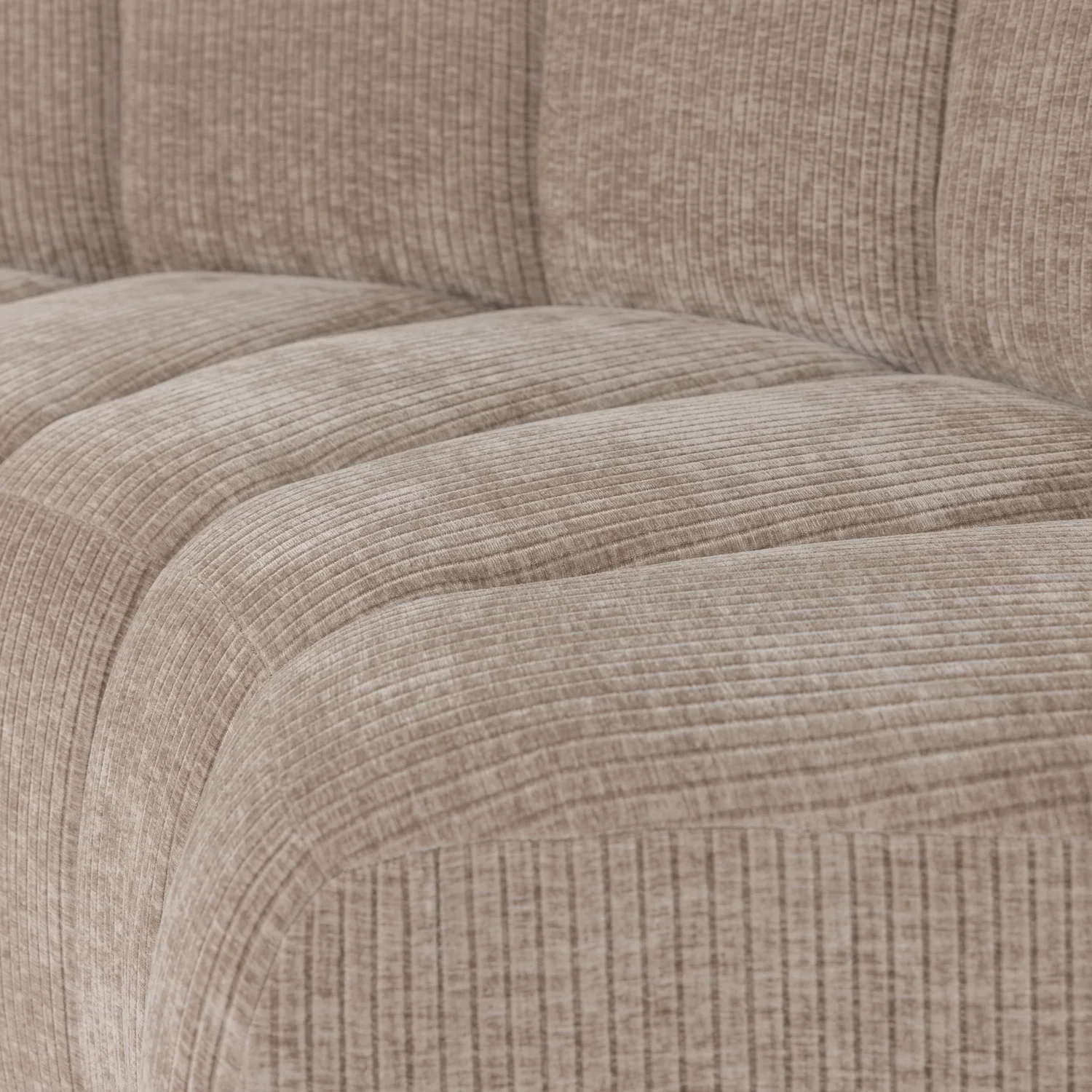 Sofa modułowa MOJO BENCH - element narożny półokrągły beżowy sztruks - Image 6