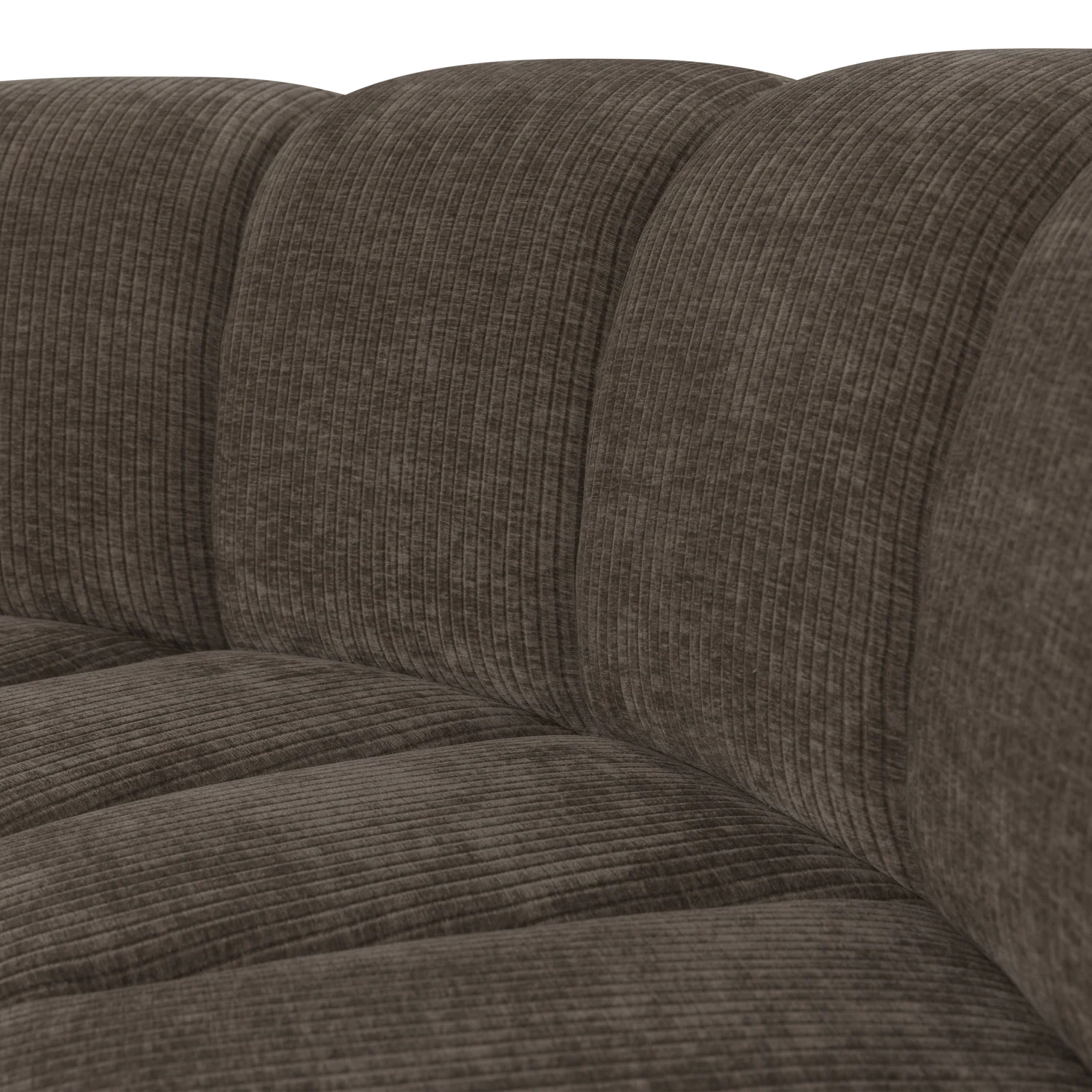 Sofa modułowa MOJO BENCH - element narożny półokrągły brązowy sztruks - Image 2