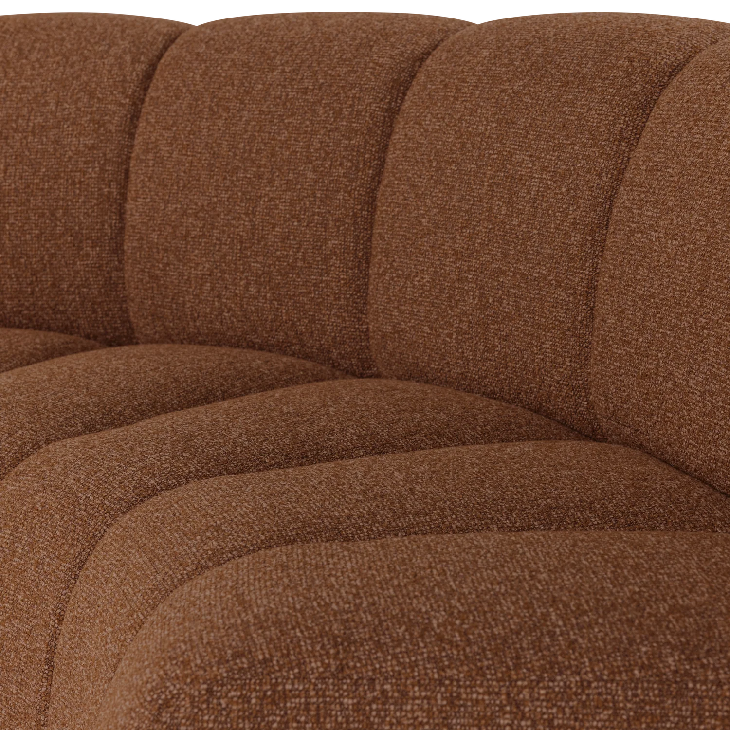 Sofa modułowa MOJO BENCH - element narożny półokrągły ceglany brązowy bouclé - Image 2