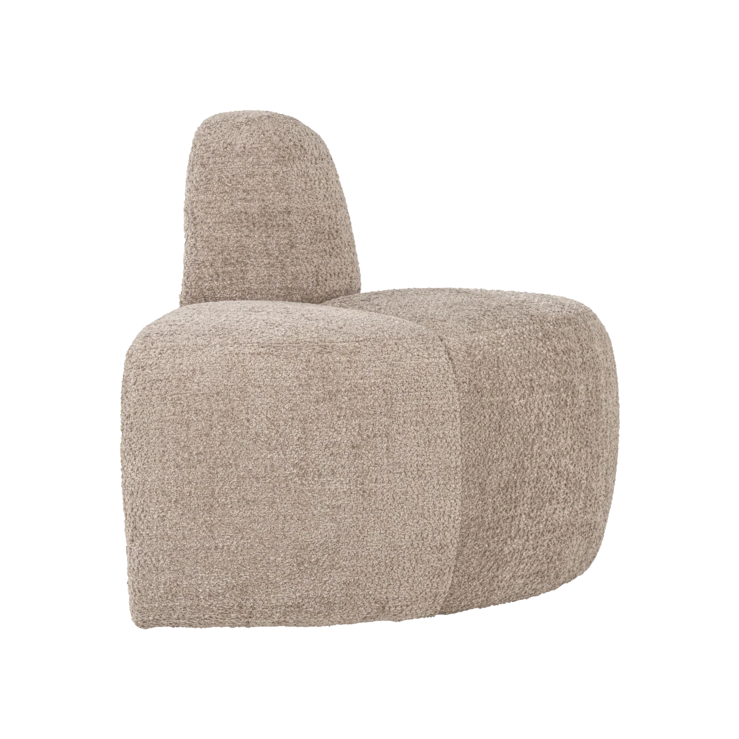 Sofa modułowa MOJO BENCH - element narożny zaokrąglony beżowy szenil