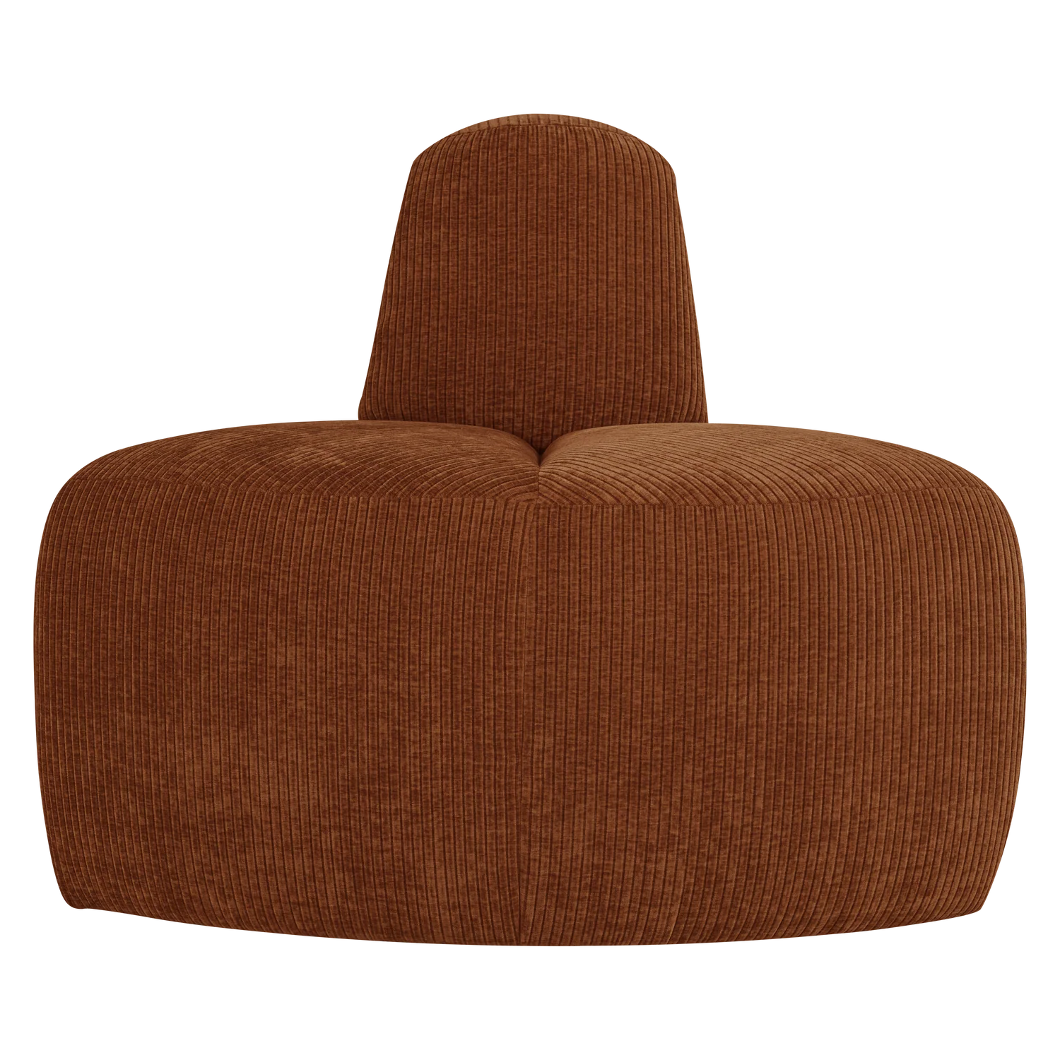 Sofa modułowa MOJO BENCH - element narożny zaokrąglony ceglany brązowy sztruks - Image 3