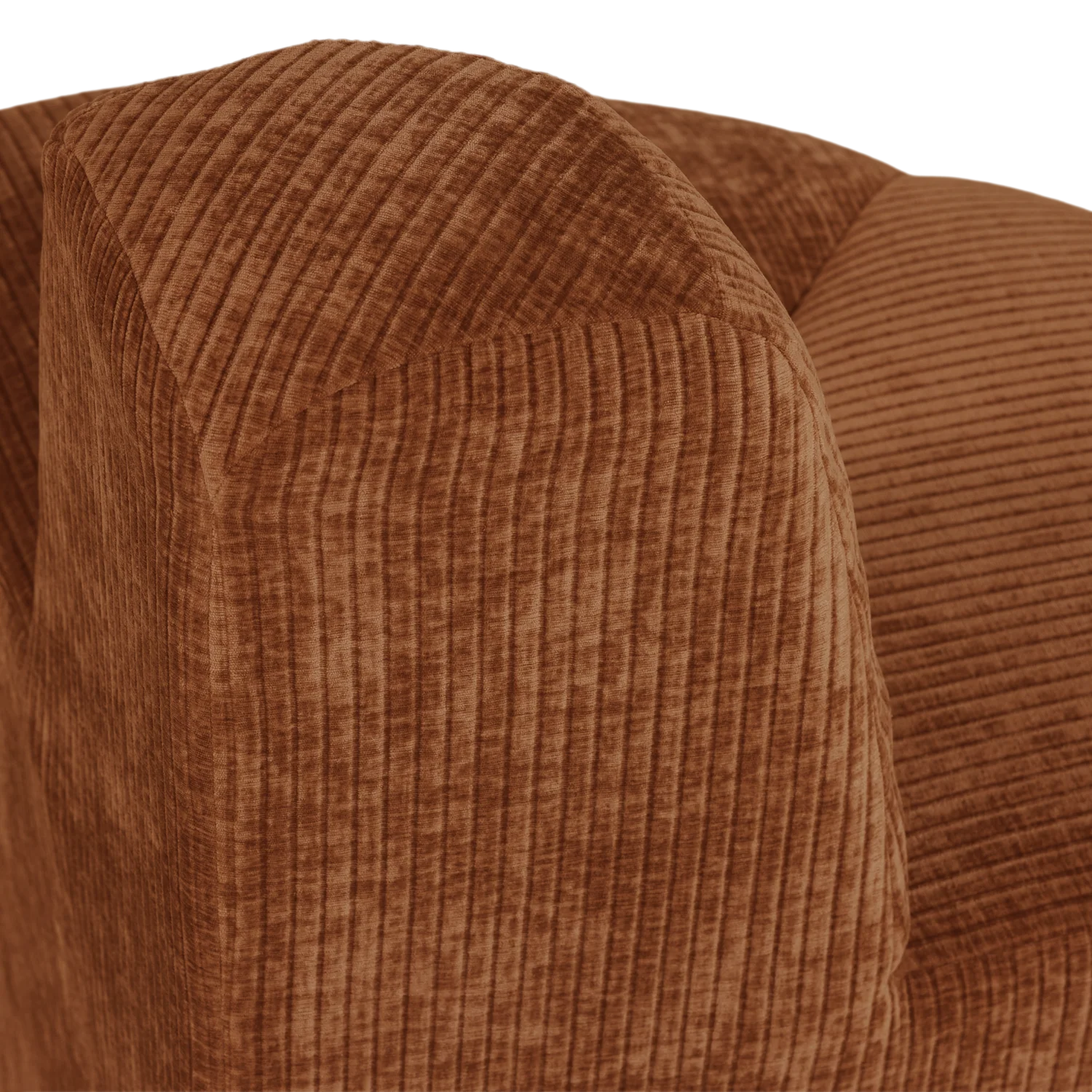 Sofa modułowa MOJO BENCH - element narożny zaokrąglony ceglany brązowy sztruks - Image 6