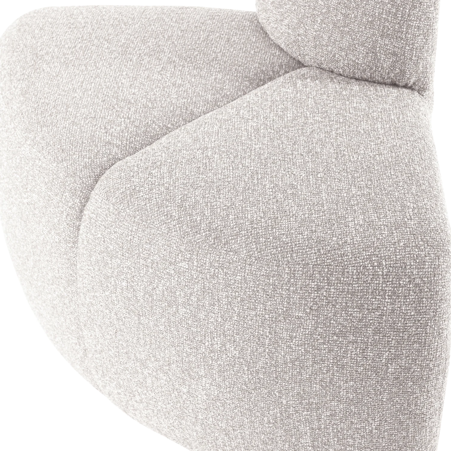 Sofa modułowa MOJO BENCH - element narożny zaokrąglony ecru bouclé - Image 2
