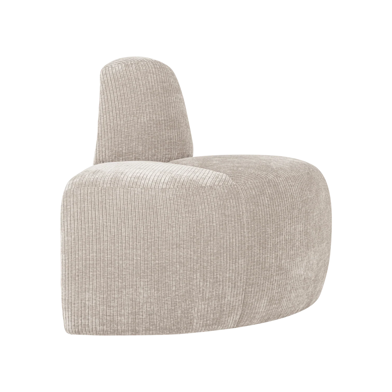 Sofa modułowa MOJO BENCH - element narożny zaokrąglony ecru sztruks