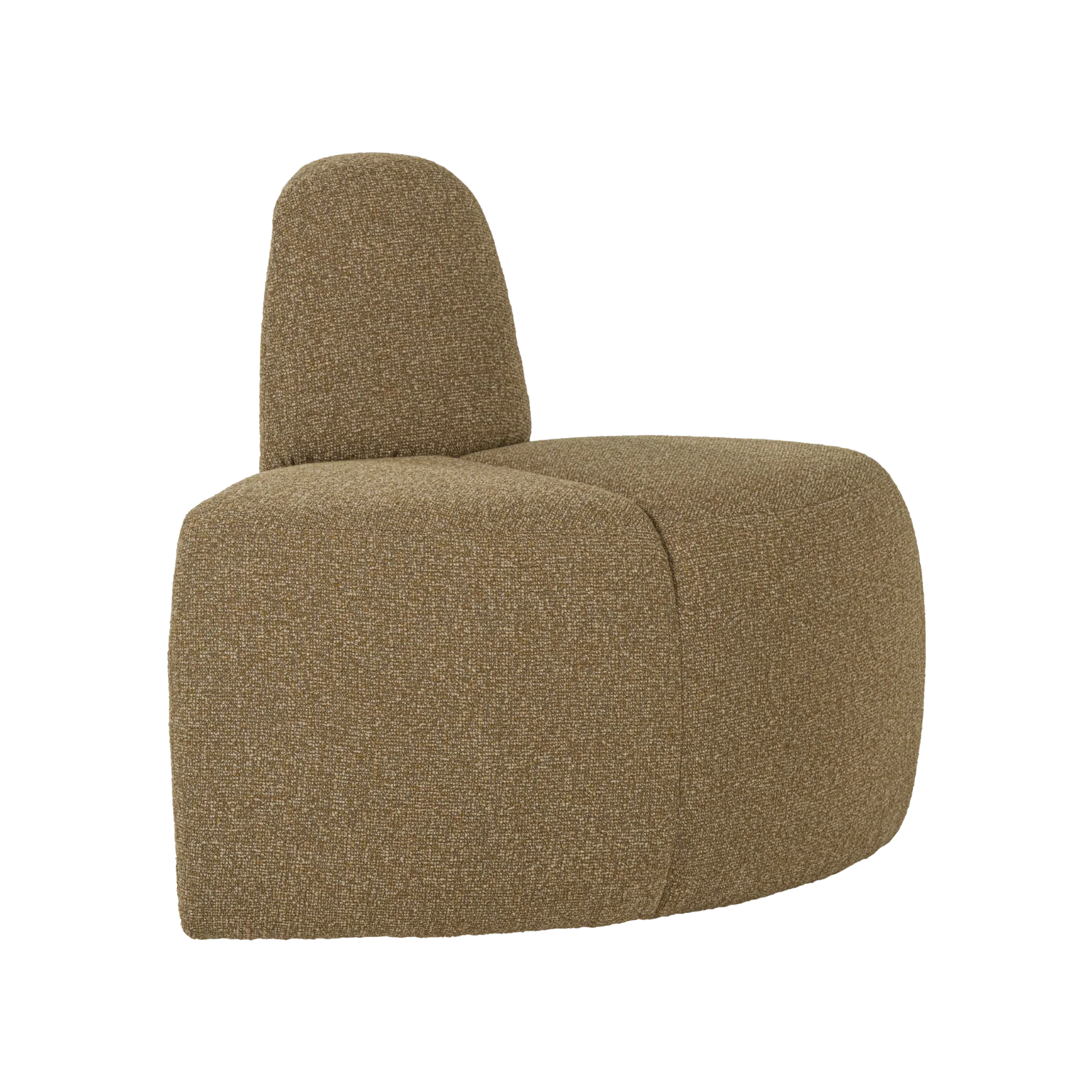 Sofa modułowa MOJO BENCH - element narożny zaokrąglony miodowy bouclé