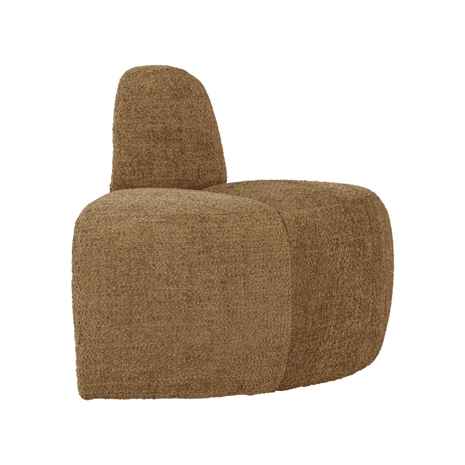 Sofa modułowa MOJO BENCH - element narożny zaokrąglony miodowy szenil