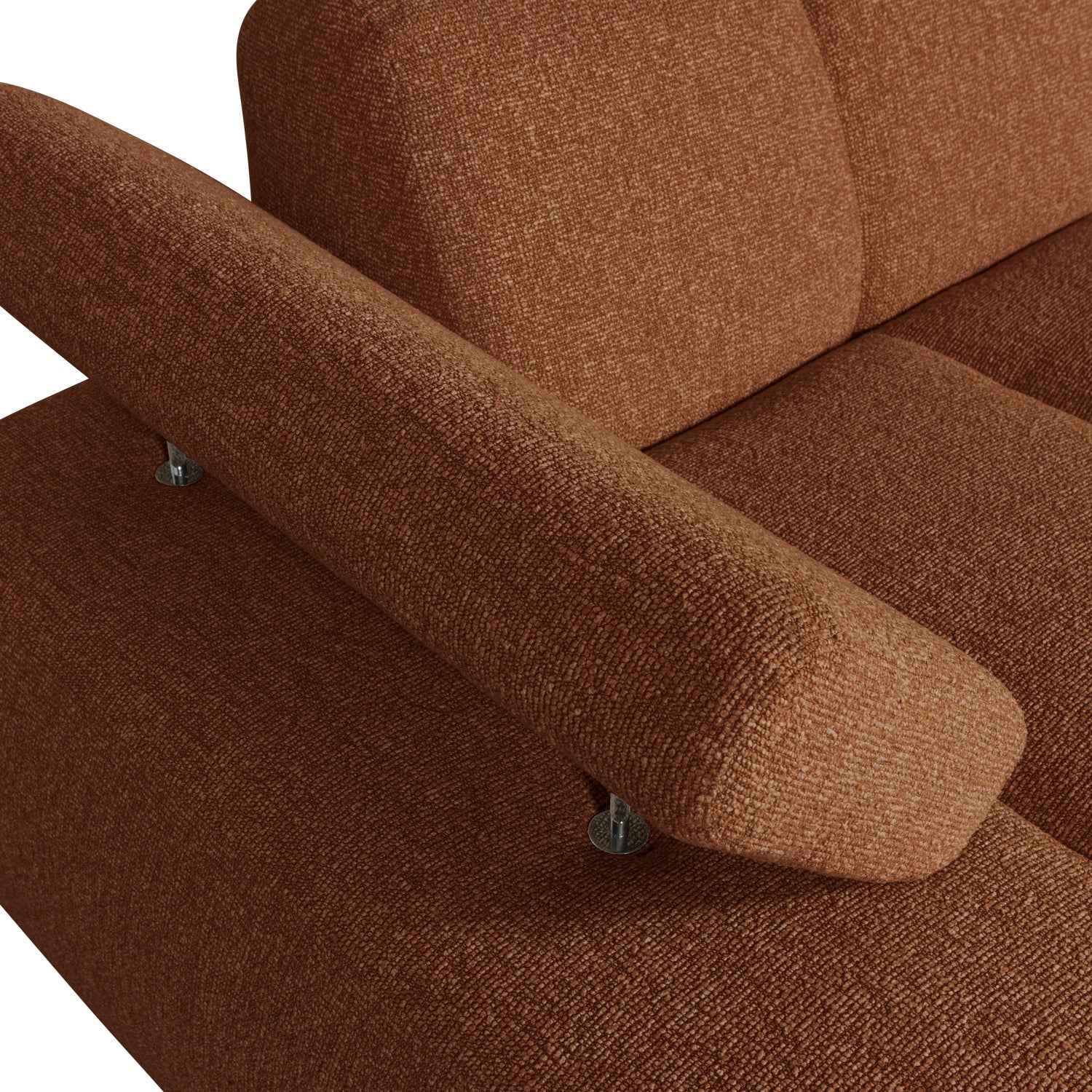 Sofa modułowa MOJO - szezlong lewostronny rdzawy brązowy bouclé - Image 3