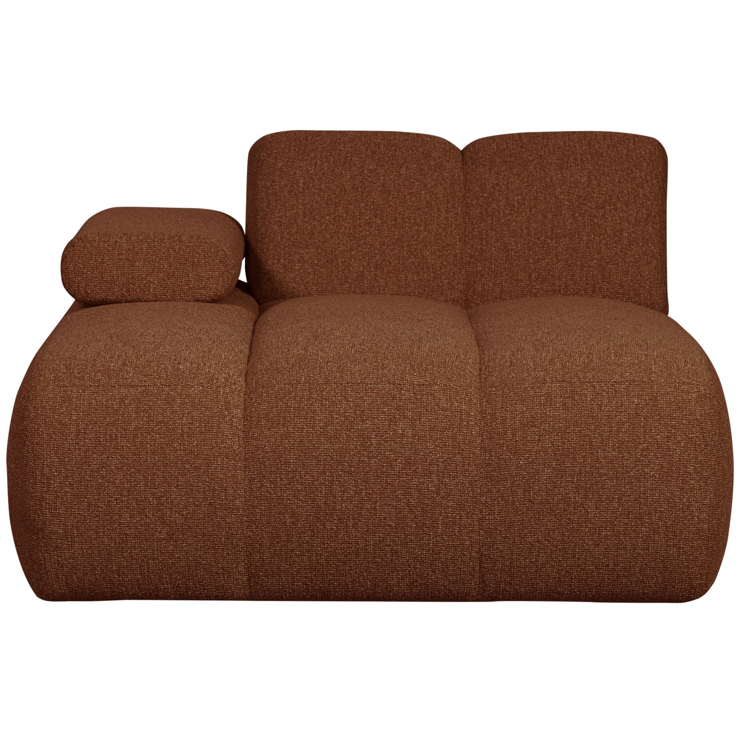Sofa modułowa MOJO - szezlong lewostronny rdzawy brązowy bouclé - Image 5