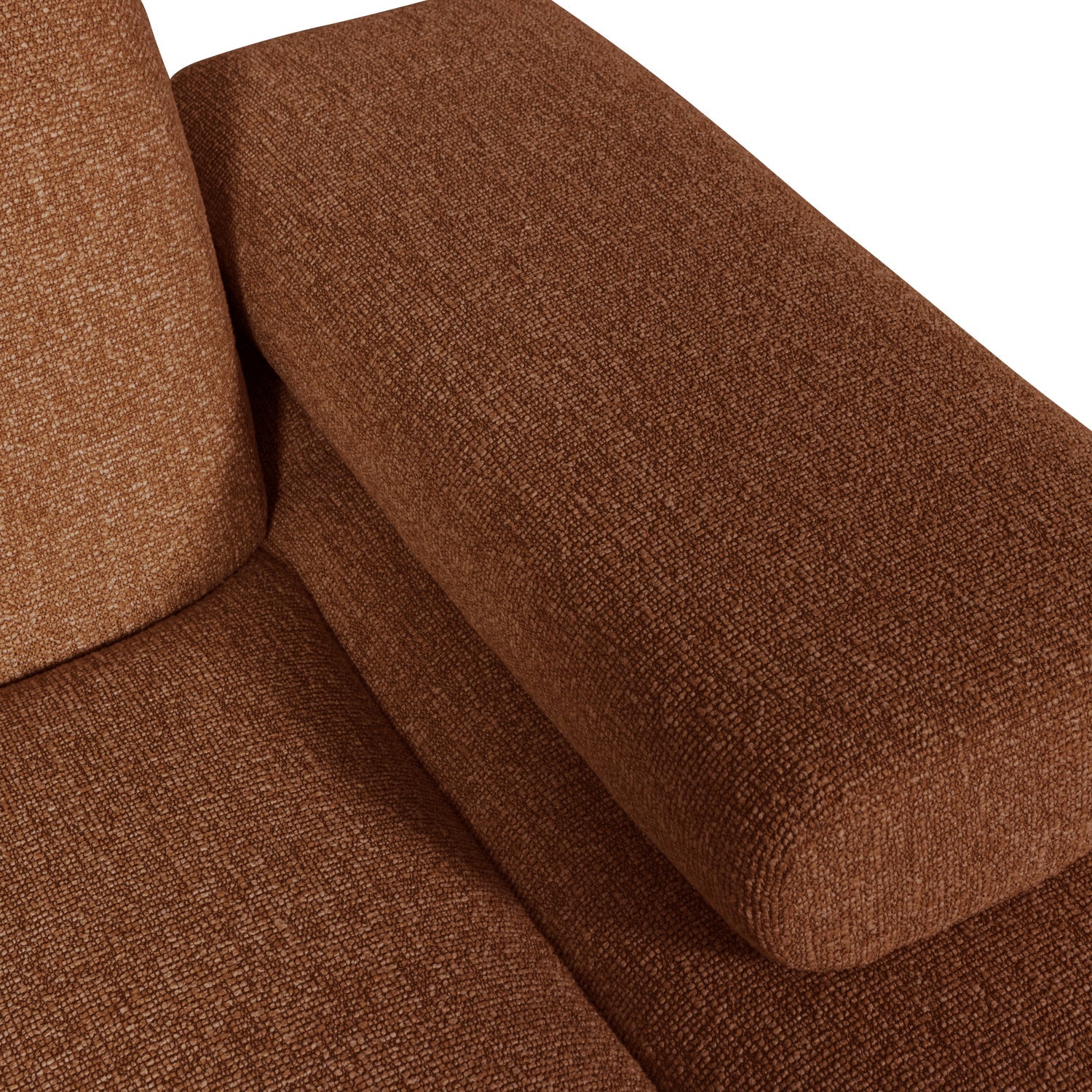 Sofa modułowa MOJO - szezlong prawostronny rdzawy brązowy bouclé - Image 2