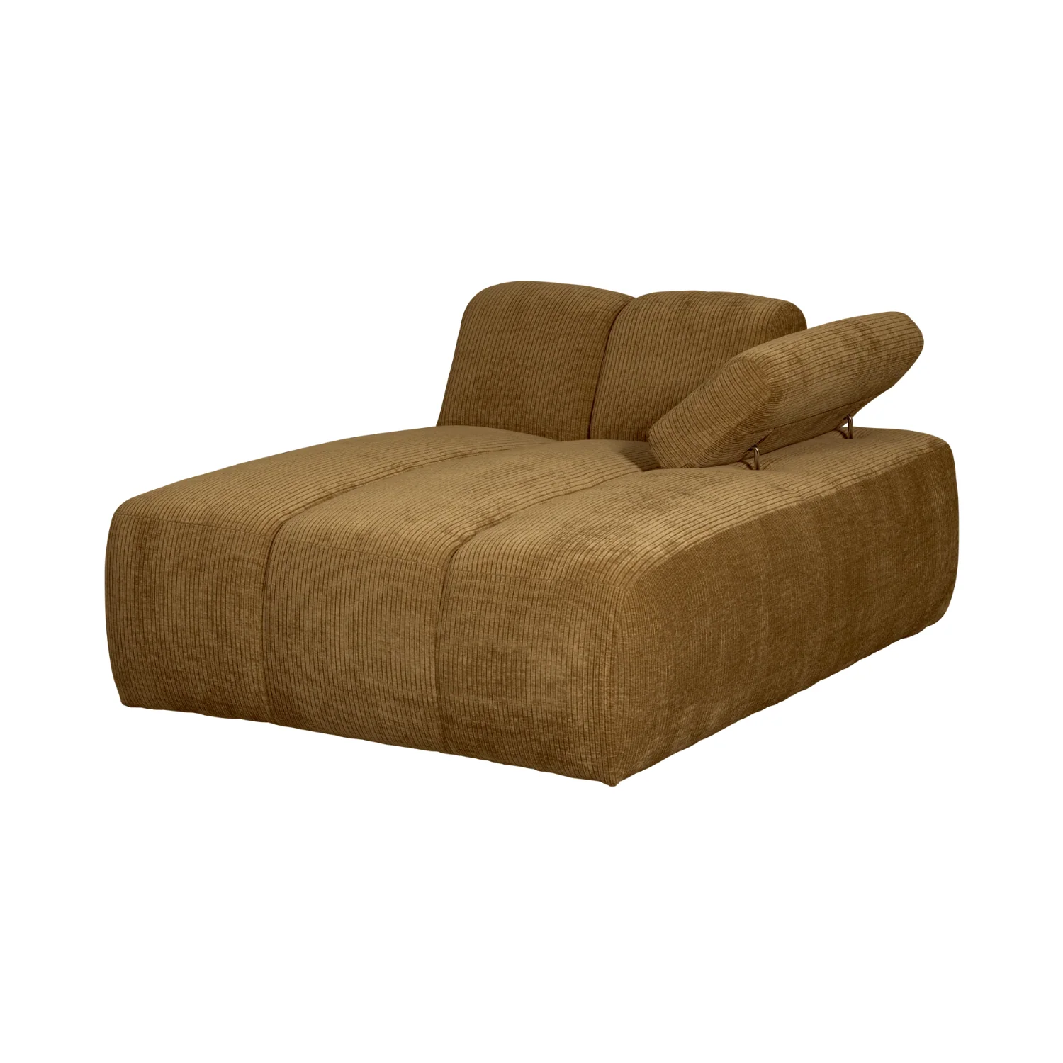 Sofa modułowa MOJO - szezlong prawostronny ciemny miodowy sztruks