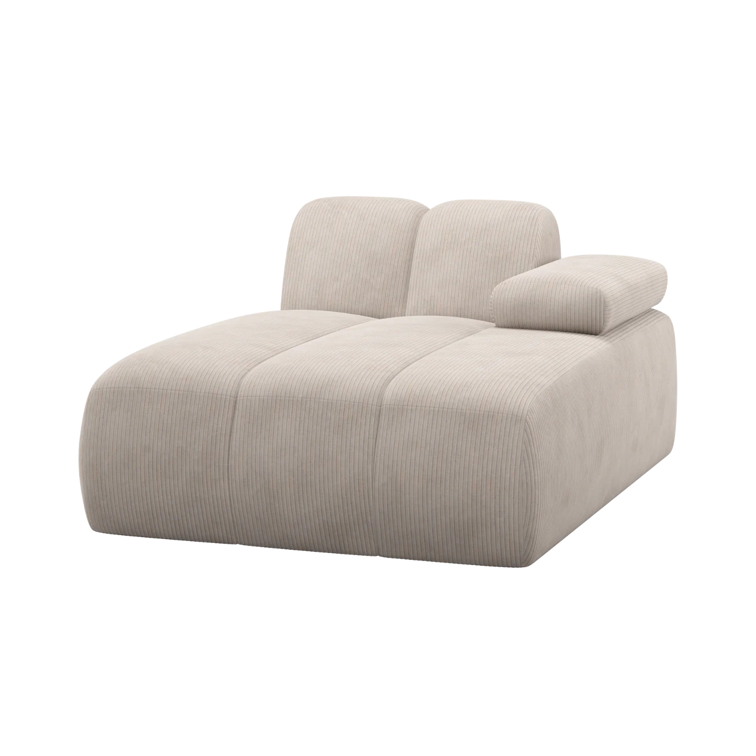 Sofa modułowa MOJO - szezlong prawostronny ecru sztruks