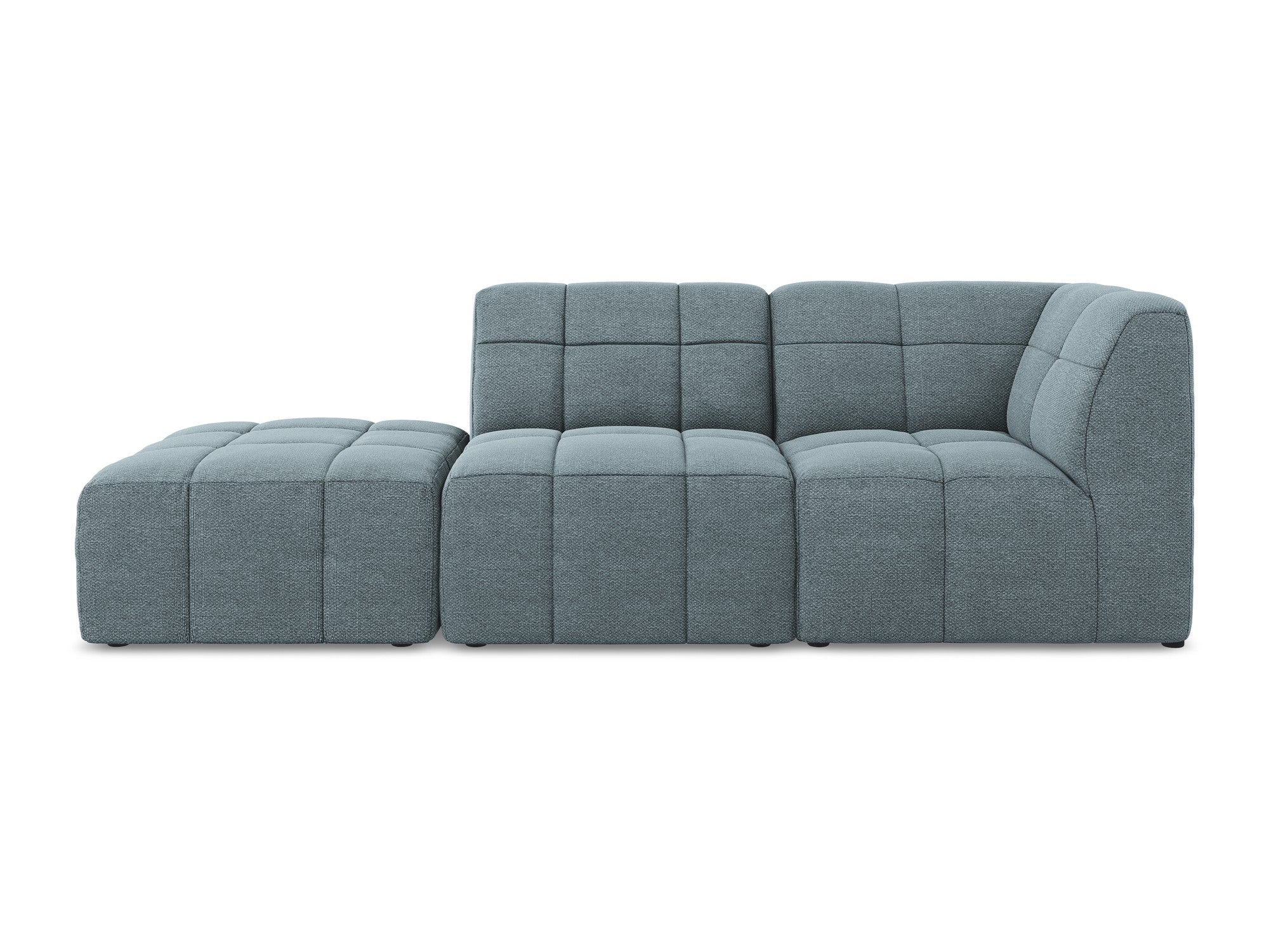 Sofa modułowa prawostronna otwarta 3-osobowa ALOHA dżinsowy niebieski boucle - Image 3