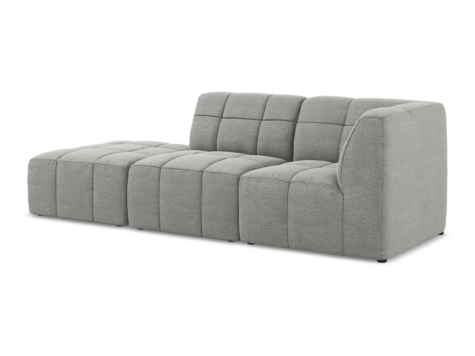 Sofa modułowa prawostronna otwarta 3-osobowa ALOHA jasnoszary boucle