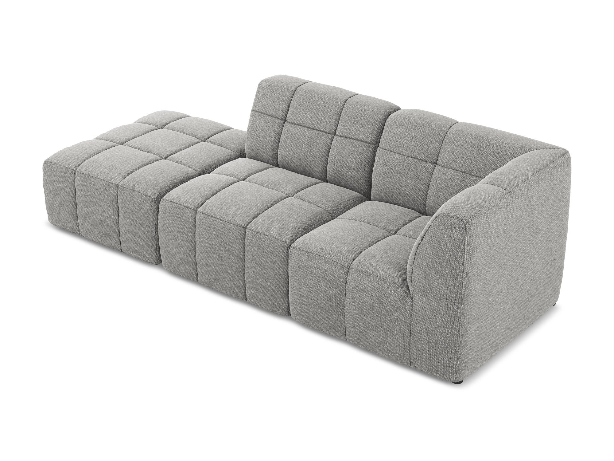Sofa modułowa prawostronna otwarta 3-osobowa ALOHA jasnoszary boucle - Image 4