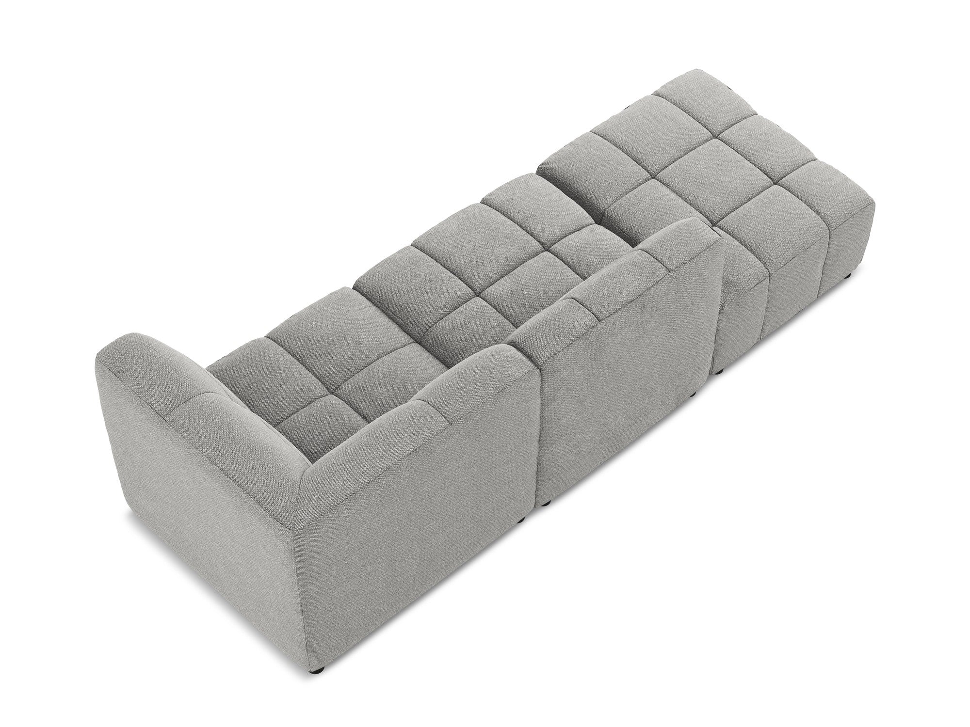 Sofa modułowa prawostronna otwarta 3-osobowa ALOHA jasnoszary boucle - Image 5
