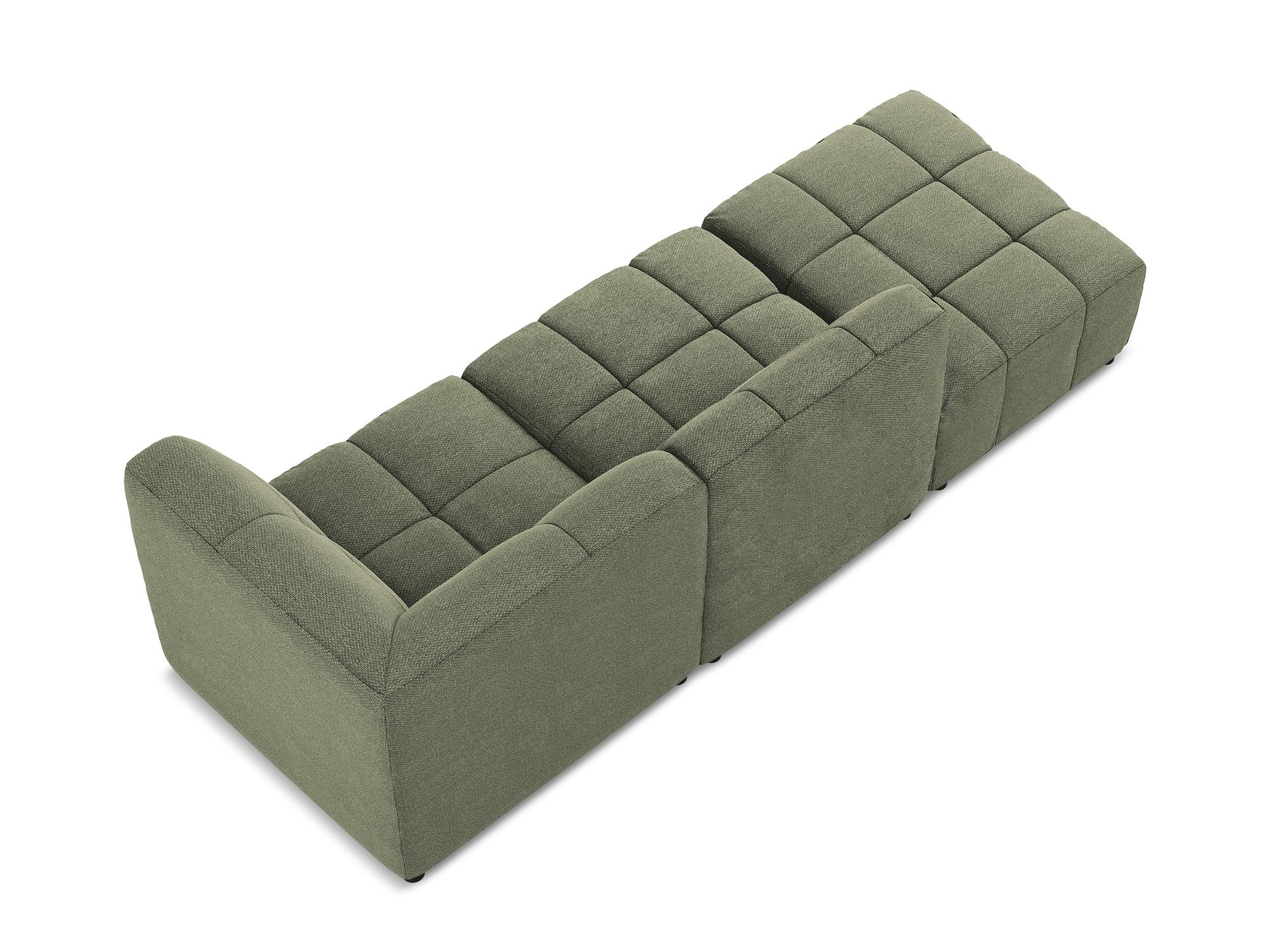 Sofa modułowa prawostronna otwarta 3-osobowa ALOHA oliwkowy boucle - Image 5