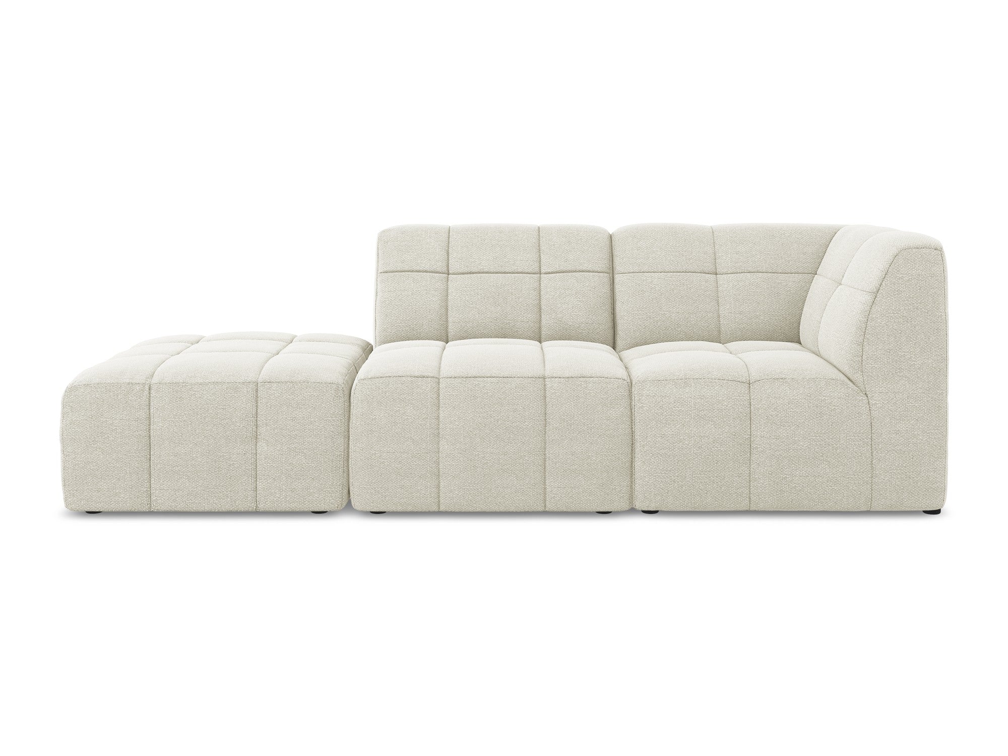 Sofa modułowa prawostronna otwarta 3-osobowa ALOHA piaskowy boucle - Image 3