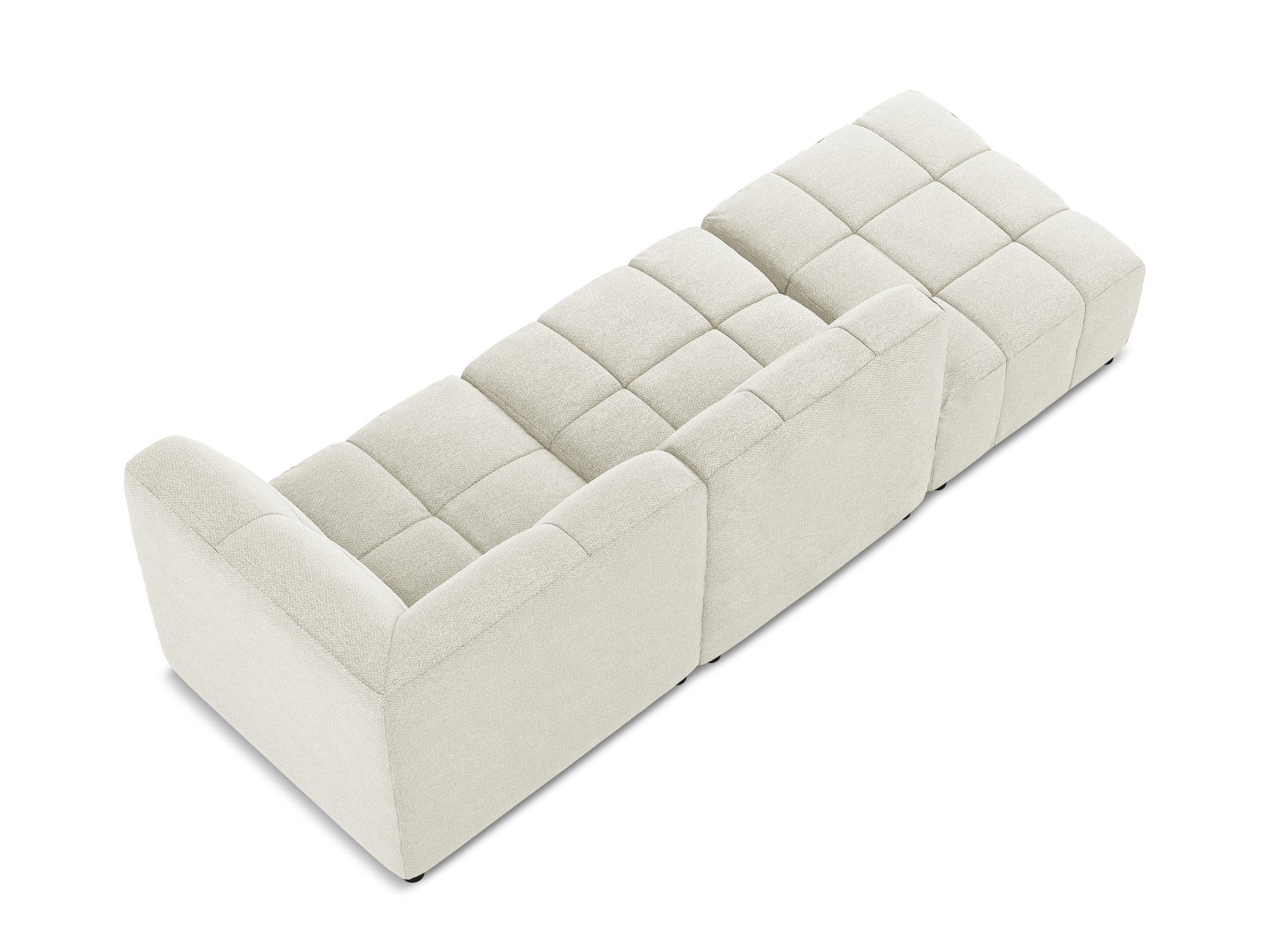 Sofa modułowa prawostronna otwarta 3-osobowa ALOHA piaskowy boucle - Image 5
