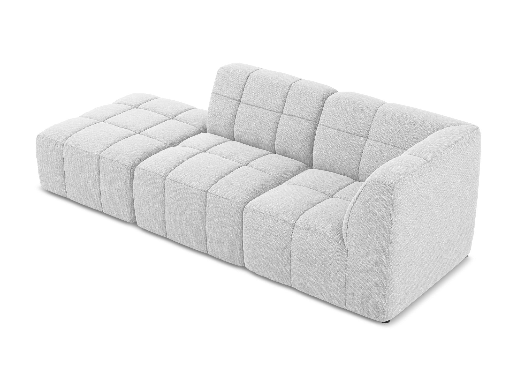 Sofa modułowa prawostronna otwarta 3-osobowa ALOHA srebrny boucle - Image 4