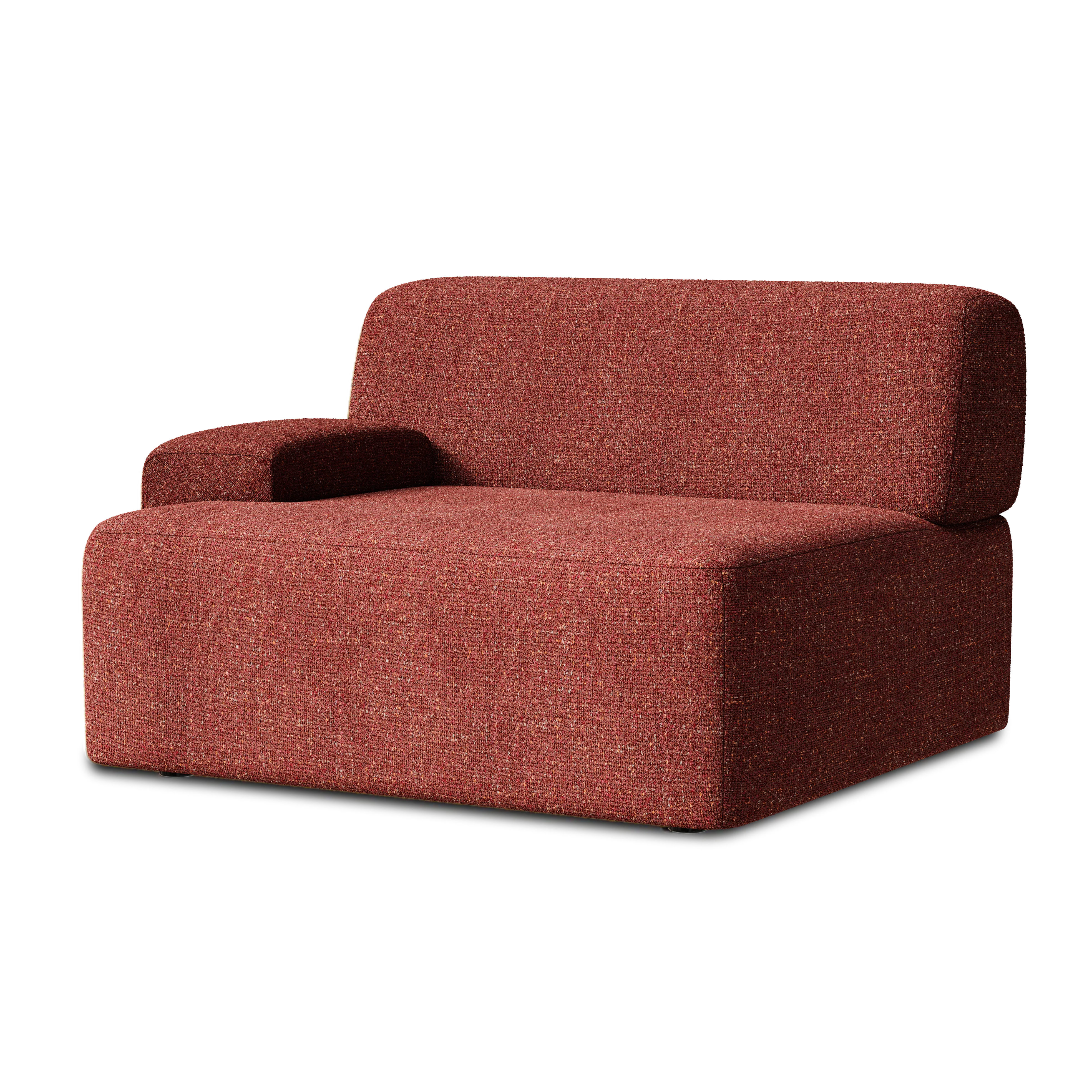 Sofa modułowa UMI - element lewostronny kasztanowy czerwony