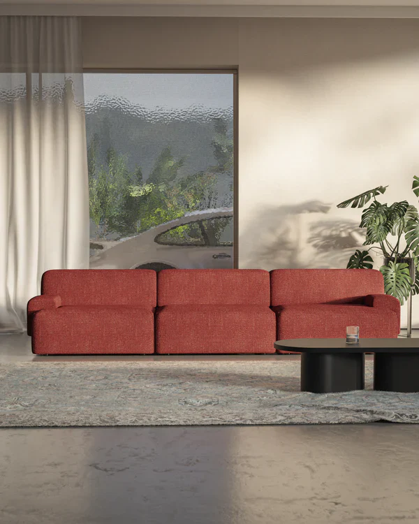 Sofa modułowa UMI - element środkowy kasztanowy czerwony - Image 2