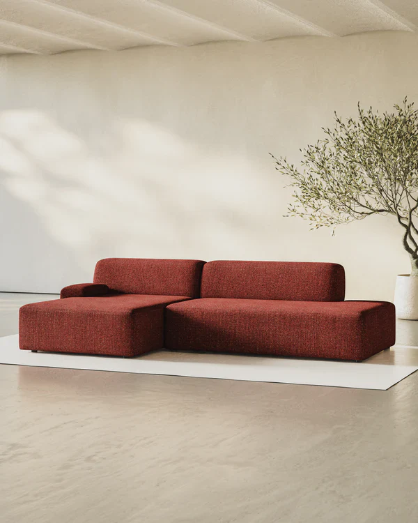 Sofa modułowa UMI - moduł otwarty lewostronny kasztanowy czerwony - Image 2