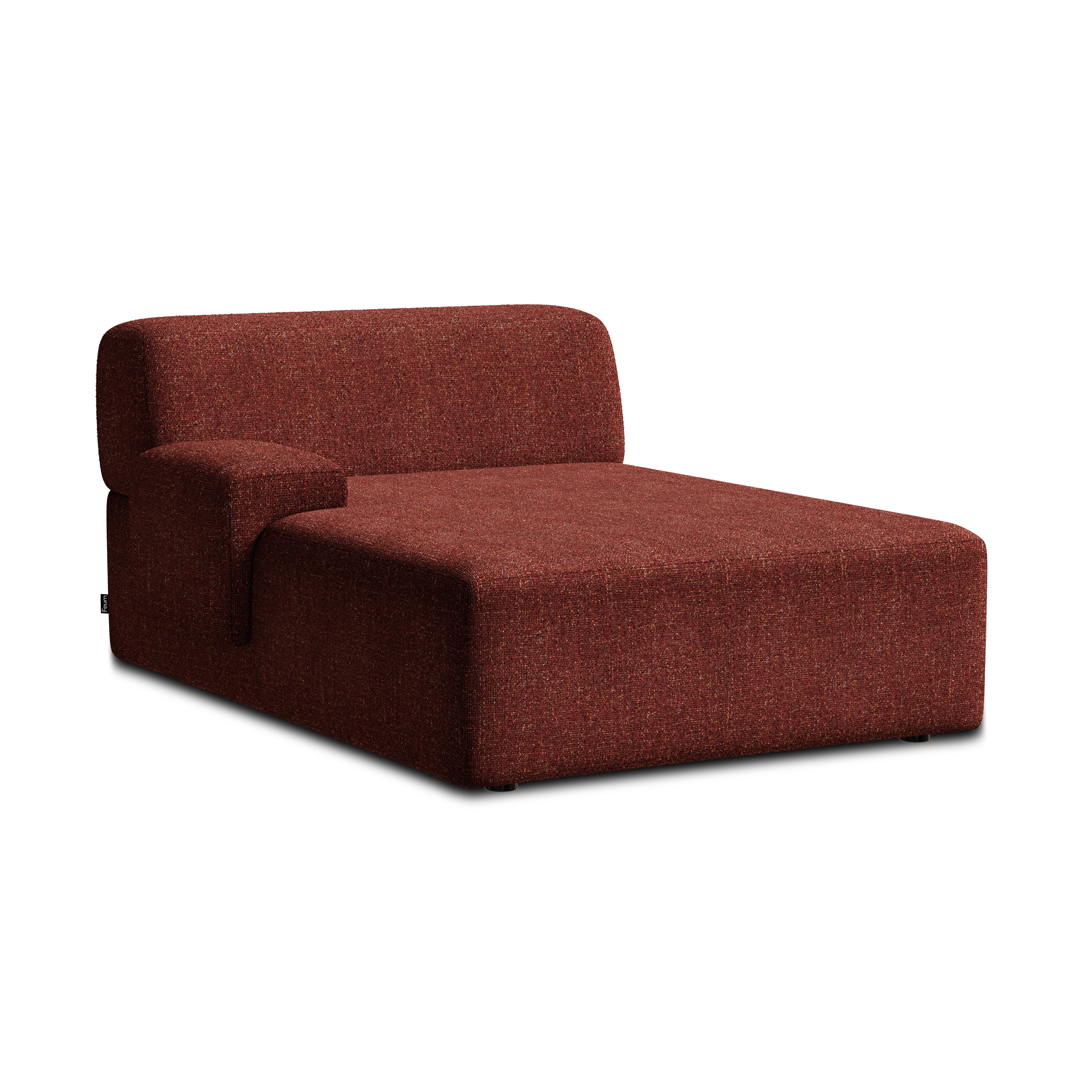 Sofa modułowa UMI - szezlong lewostronny kasztanowy czerwony