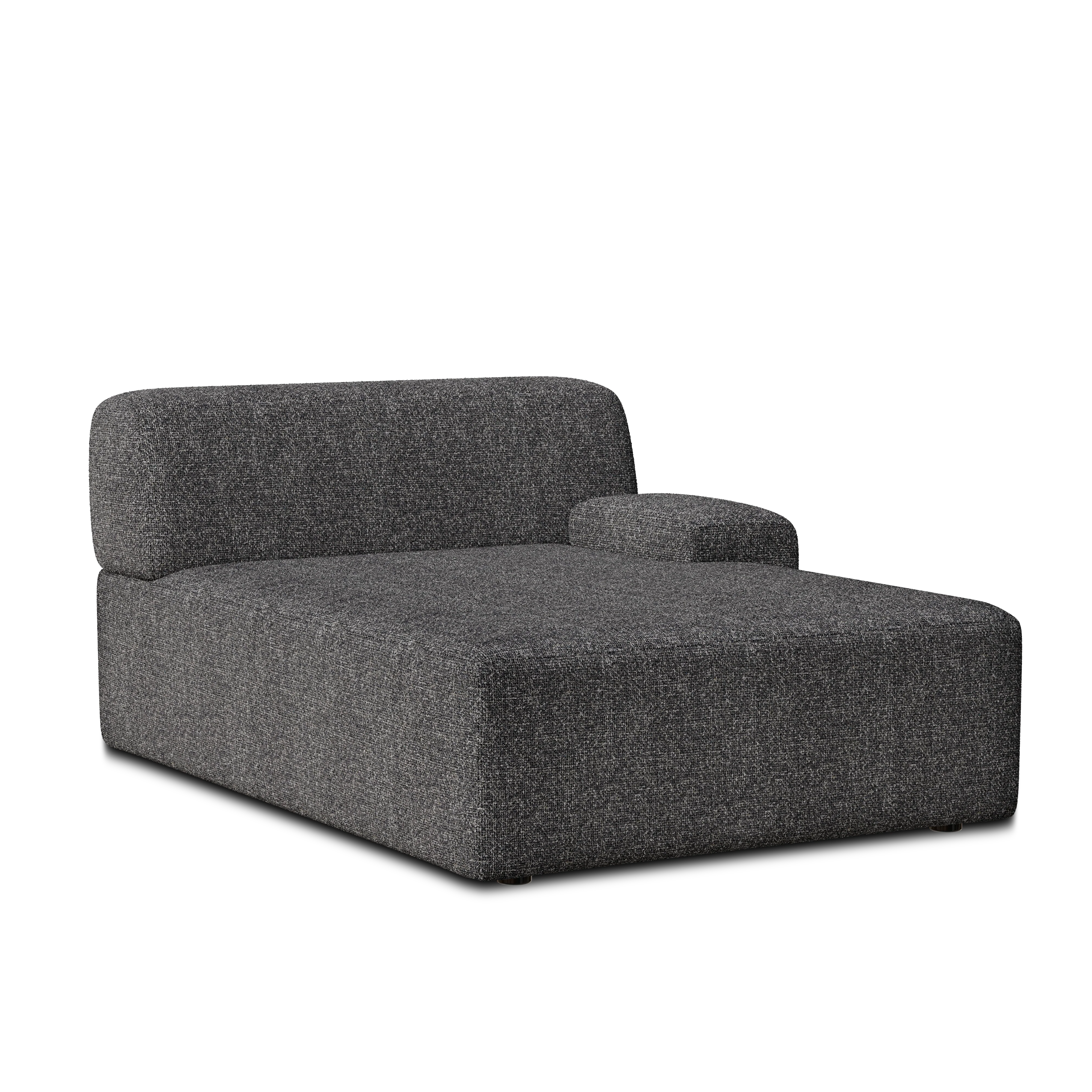 Sofa modułowa UMI - szezlong prawostronny kamienna czerń