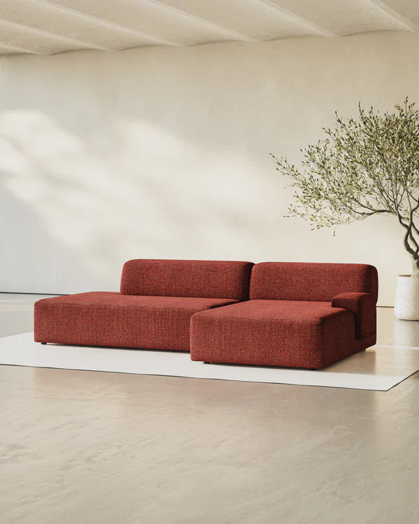 Sofa modułowa UMI - szezlong prawostronny kasztanowy czerwony - Image 2