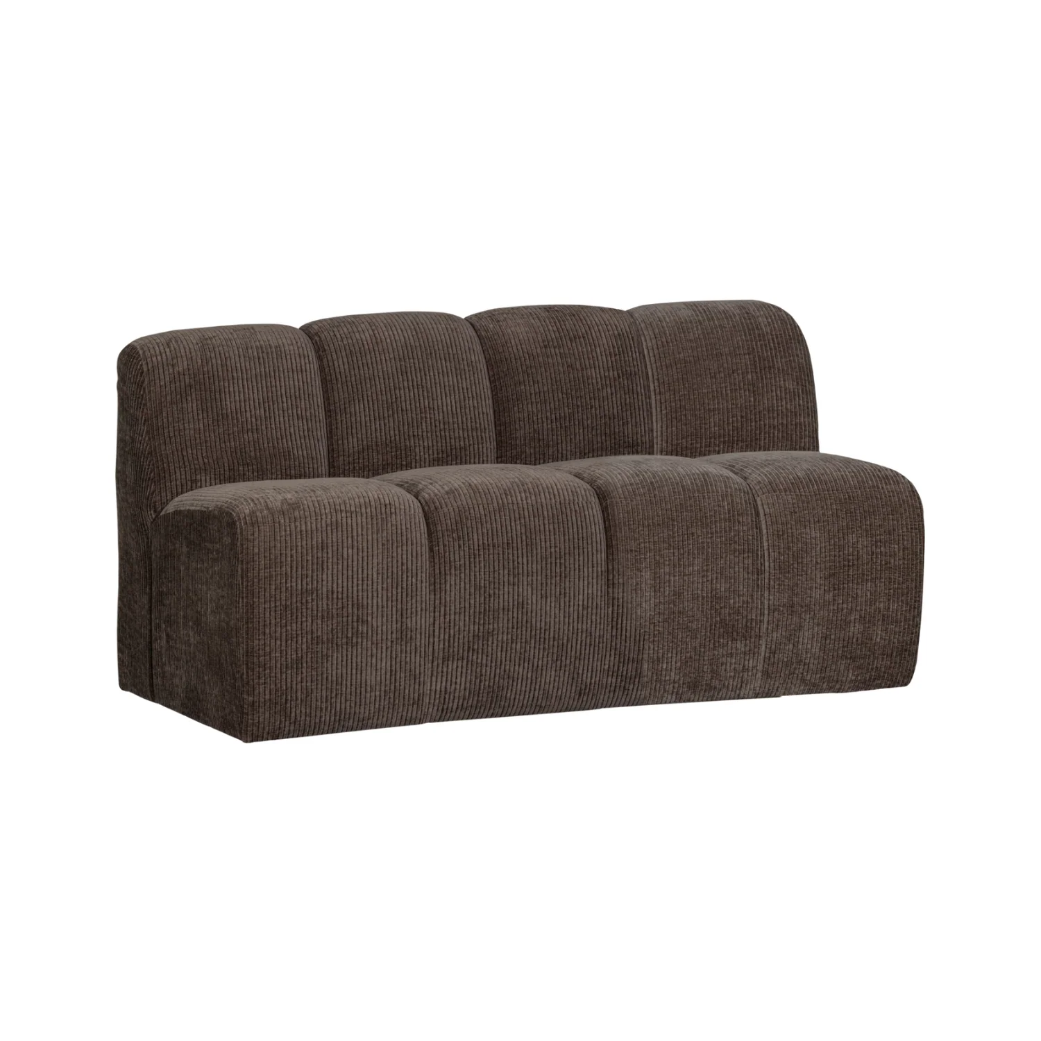 Sofa modułowa MOJO BENCH - element 3-osobowy ciemnobrązowy sztruks