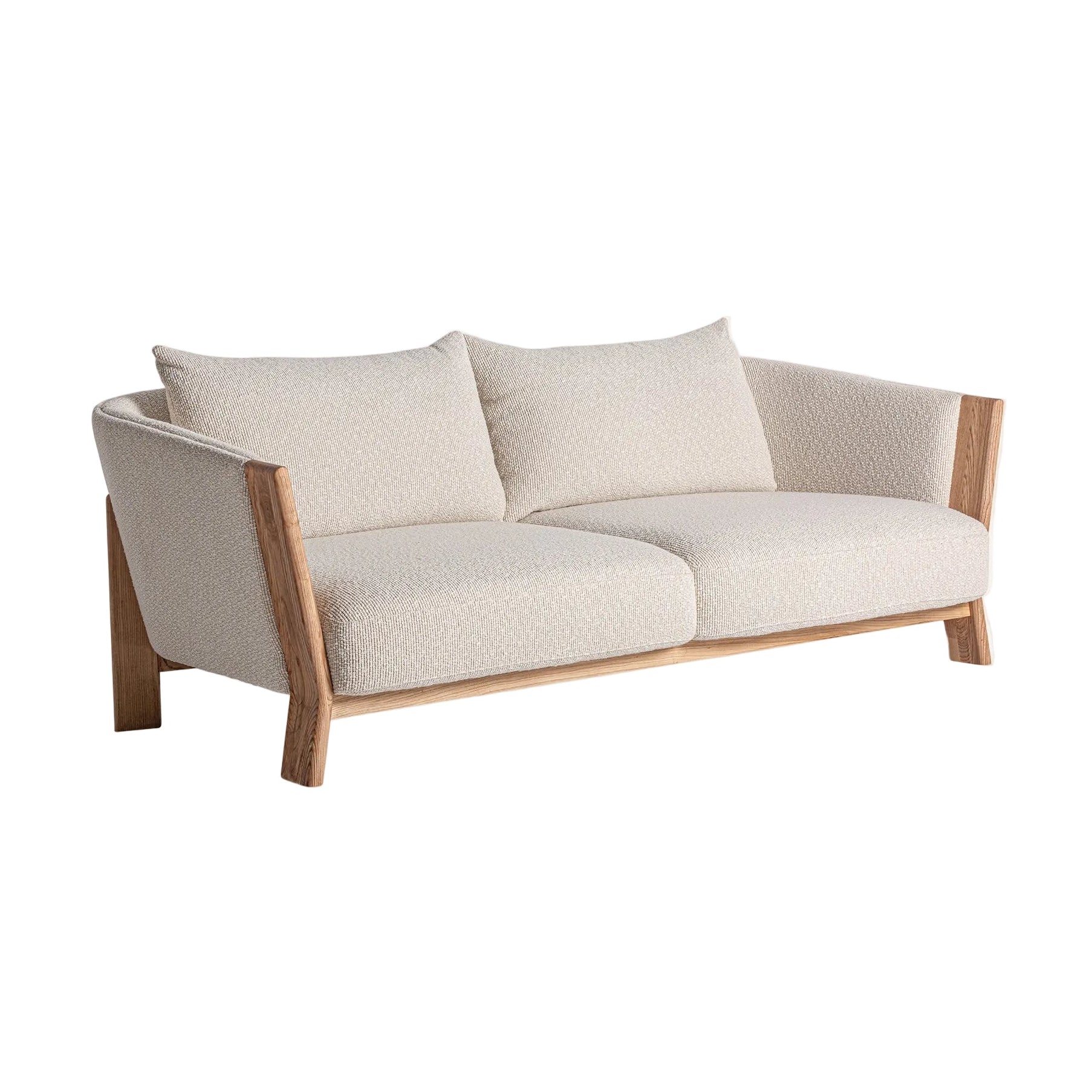 Sofa NARA beżowy z dębową podstawą