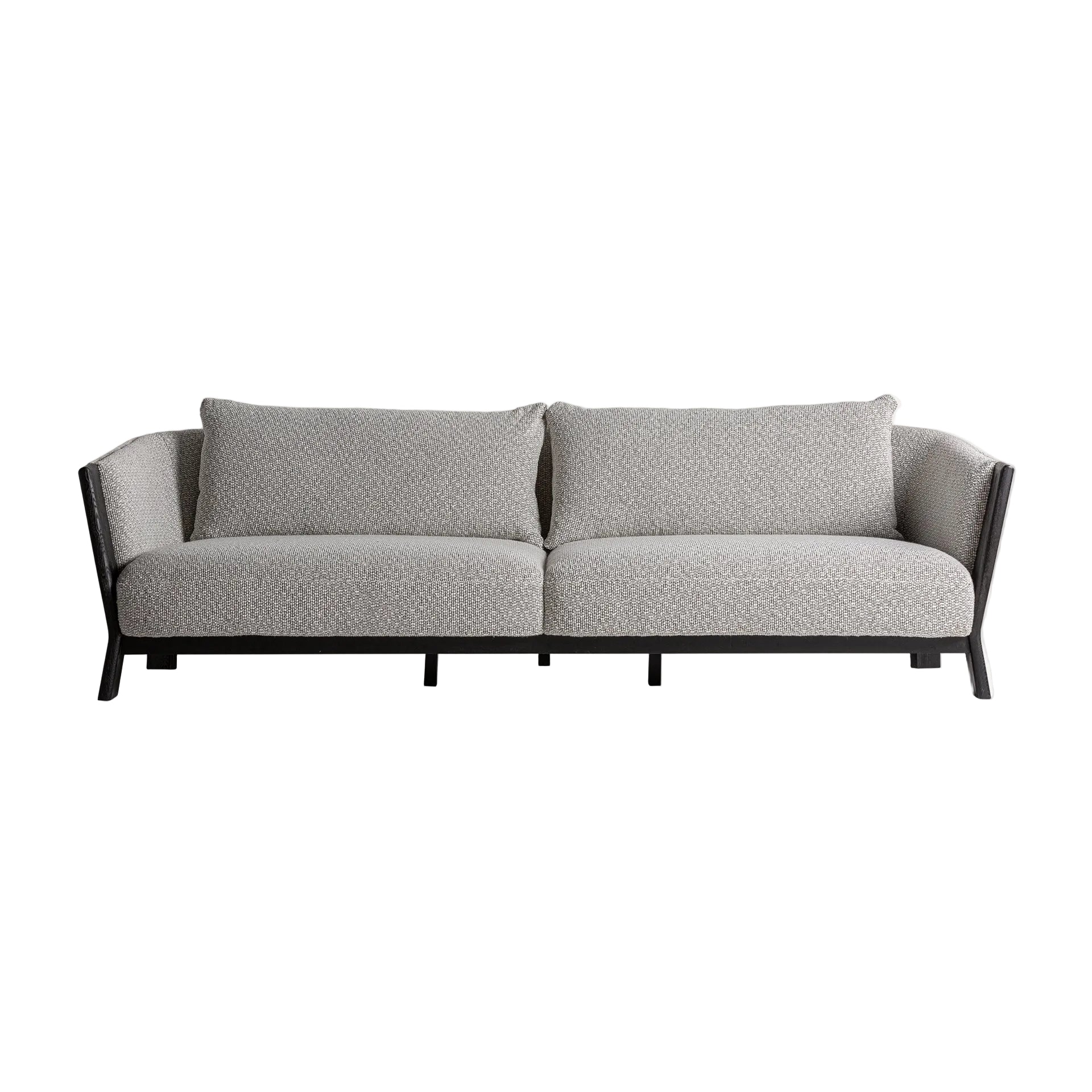 Sofa NARA szary z czarną dębową podstawą