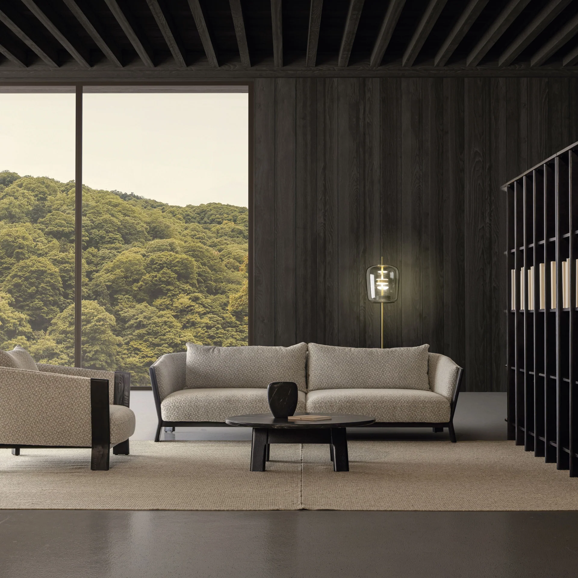 Sofa NARA szary z czarną dębową podstawą - Image 2