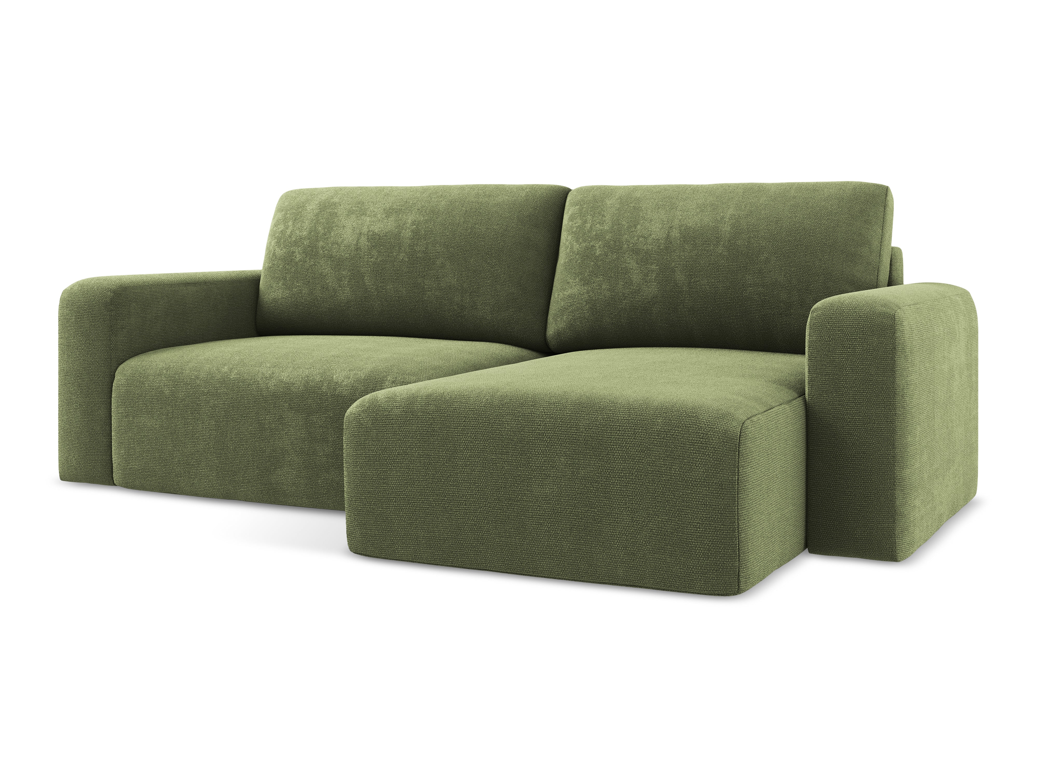 Narożnik prawostronny z funkcją spania KONA zielony szenil - Image 4