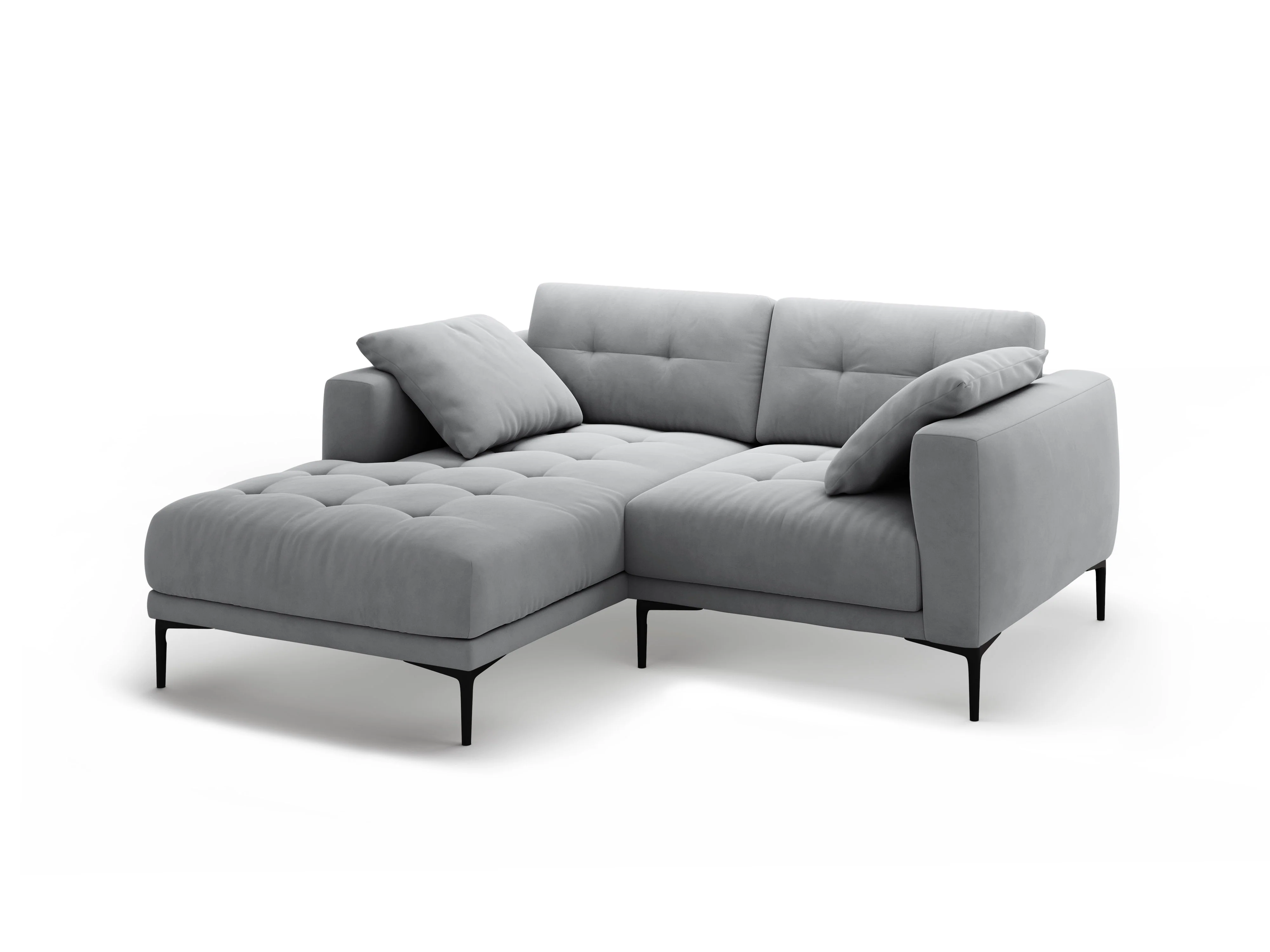Sofa narożna lewostronna aksamitna BEMY szary - Image 4