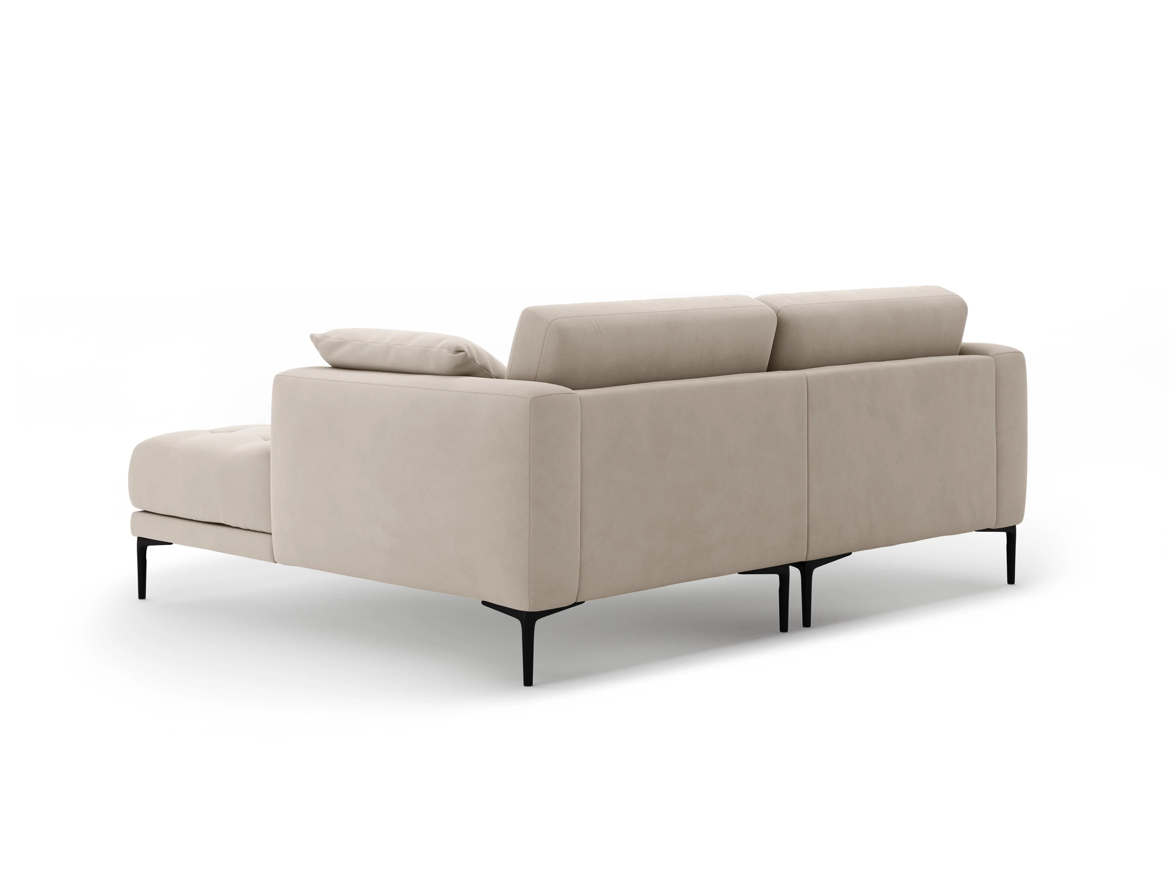 Sofa narożna prawostronna aksamitna BEMY beżowy - Image 5