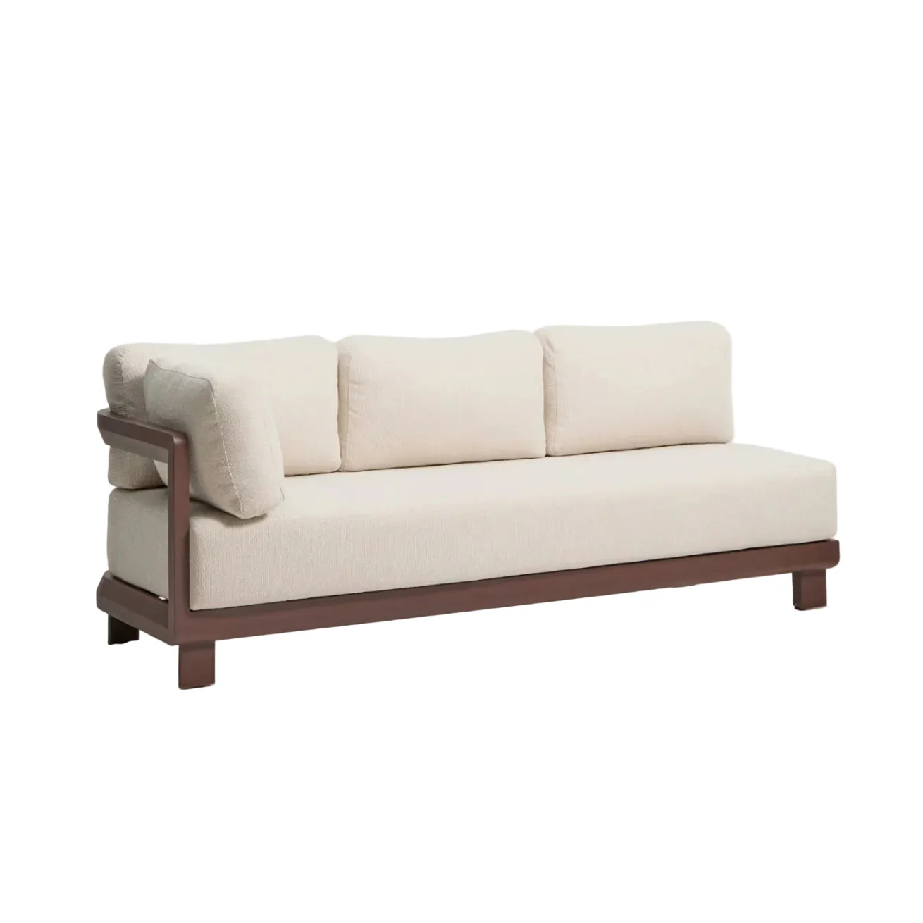 Sofa ogrodowa 3-osobowa NERANO jasnobeżowy z brązową podstawą