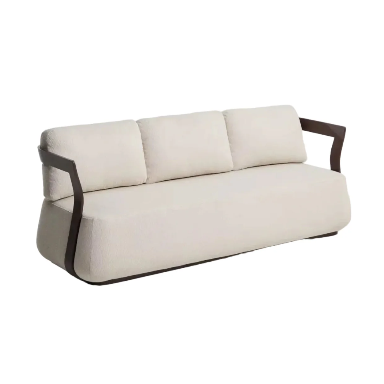 Sofa ogrodowa 3-osobowa TAMARIS ecru z brązową podstawą