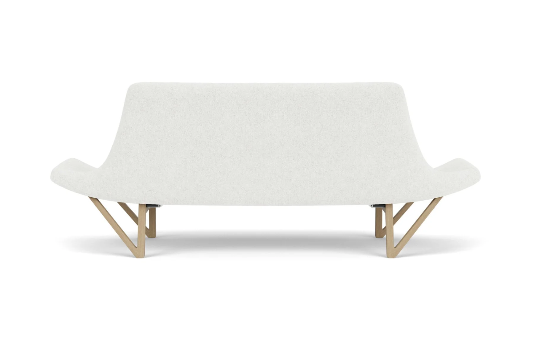 Sofa PAGODE jasnoszary z dębową podstawą - Image 3