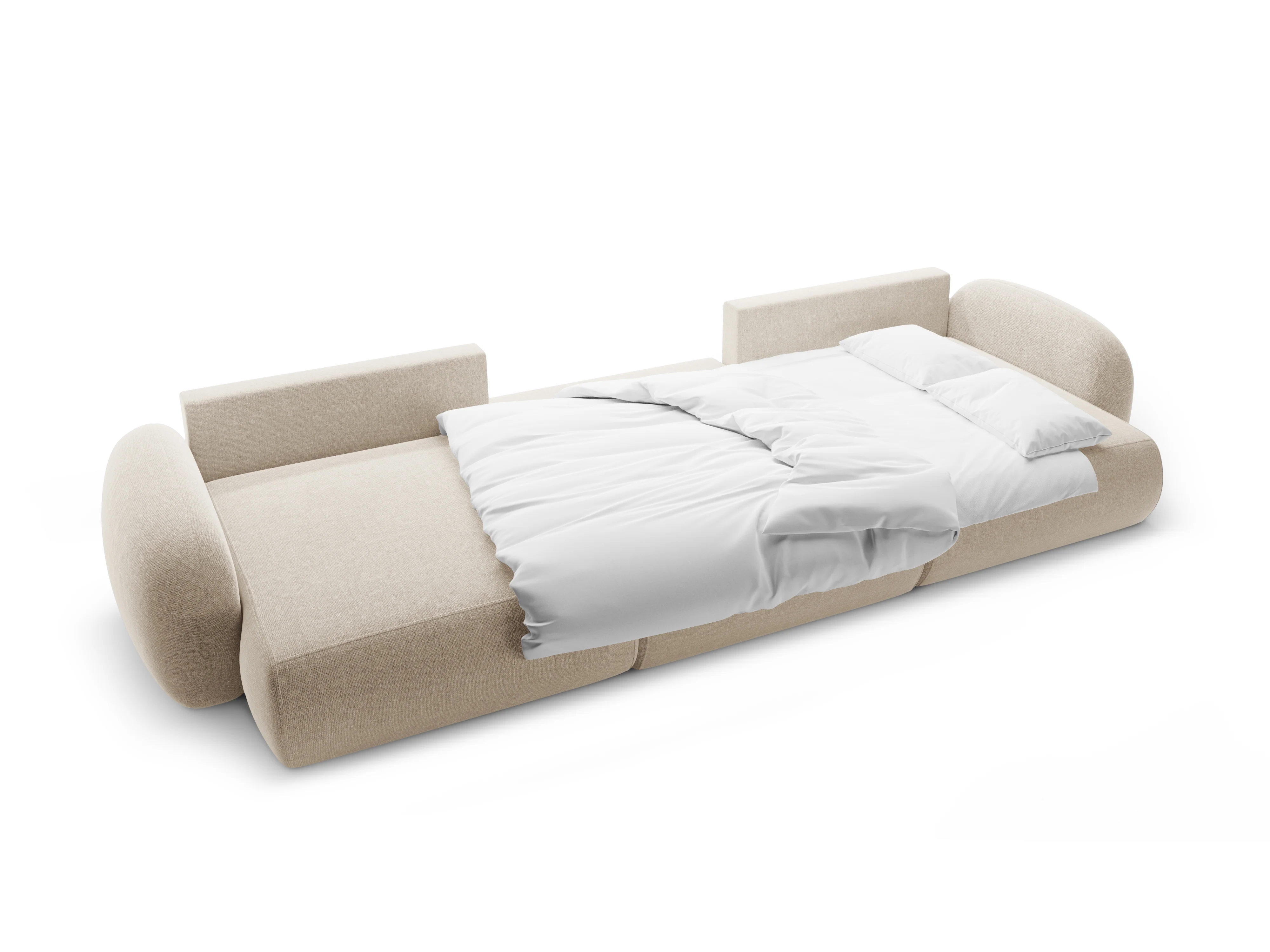Sofa panoramiczna z funkcją spania 5-osobowa TONALE jasnobeżowy - Image 5