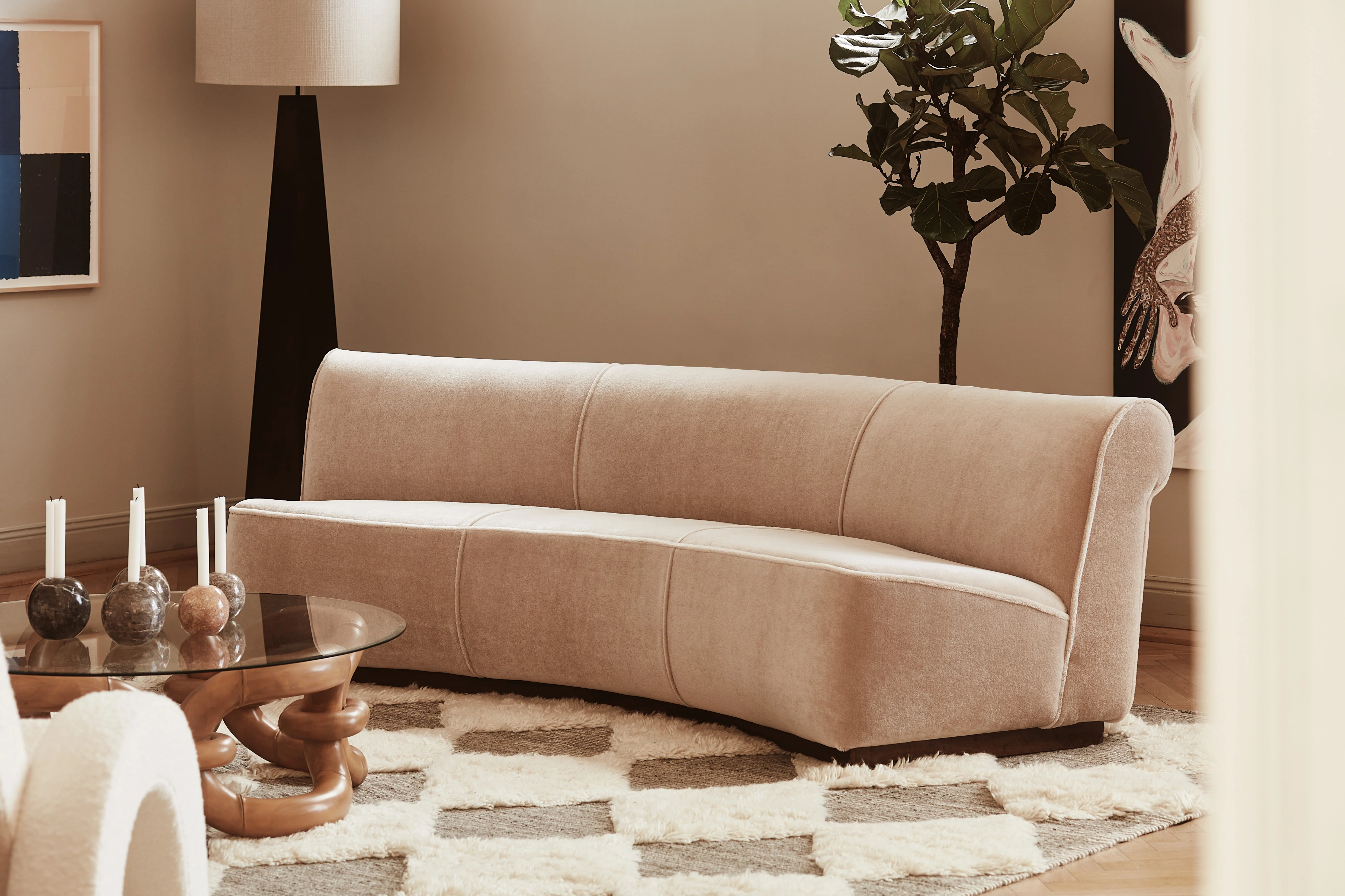 Sofa PARIS beżowy welur - Image 2