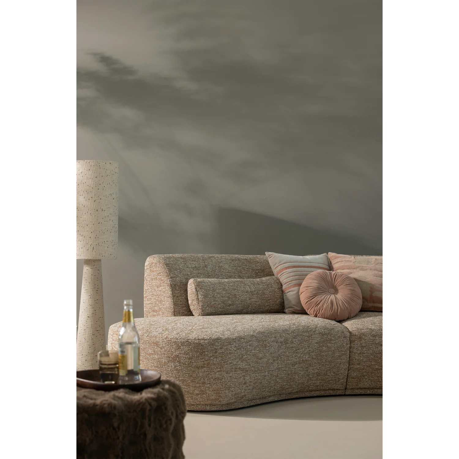 Sofa półokrągła 4-osobowa BATAVIER brązowy melanż - Image 2