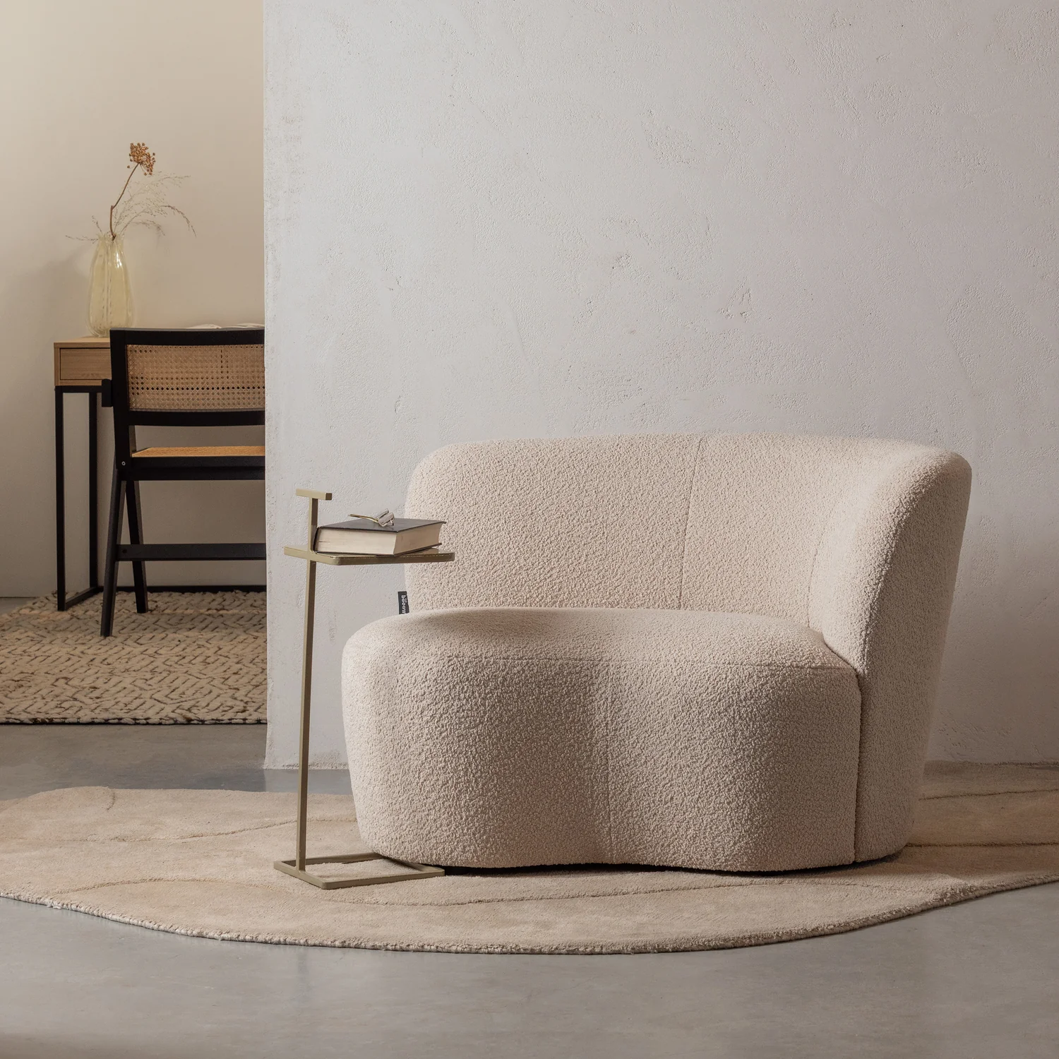 Sofa prawostronna STONE kremowy boucle - Image 2