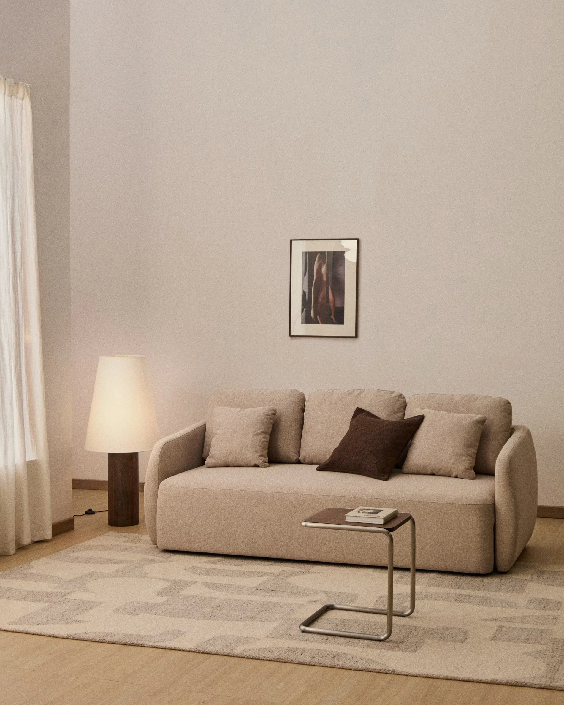 Sofa 3-osobowa z funkcją spania LAIRA beżowy - Image 2