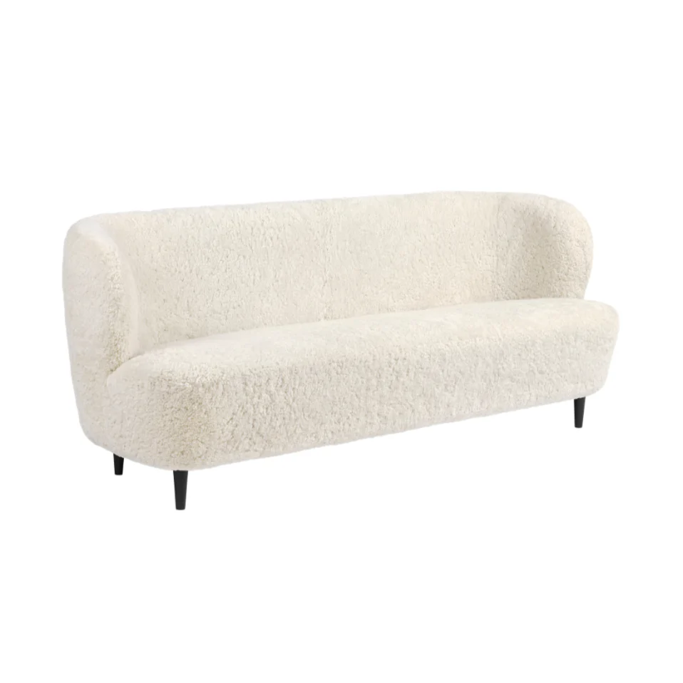 Sofa STAY tapicerowana z czarną dębową podstawą